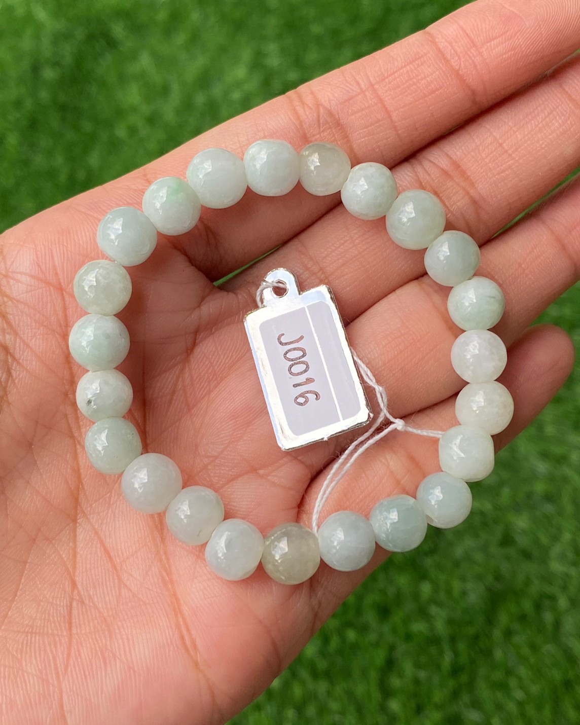J0016 หยก พม่า แท้ Jade กำไล ประคำหยก (Jadeite Beads Bracelet) พม่า (Myanmar)