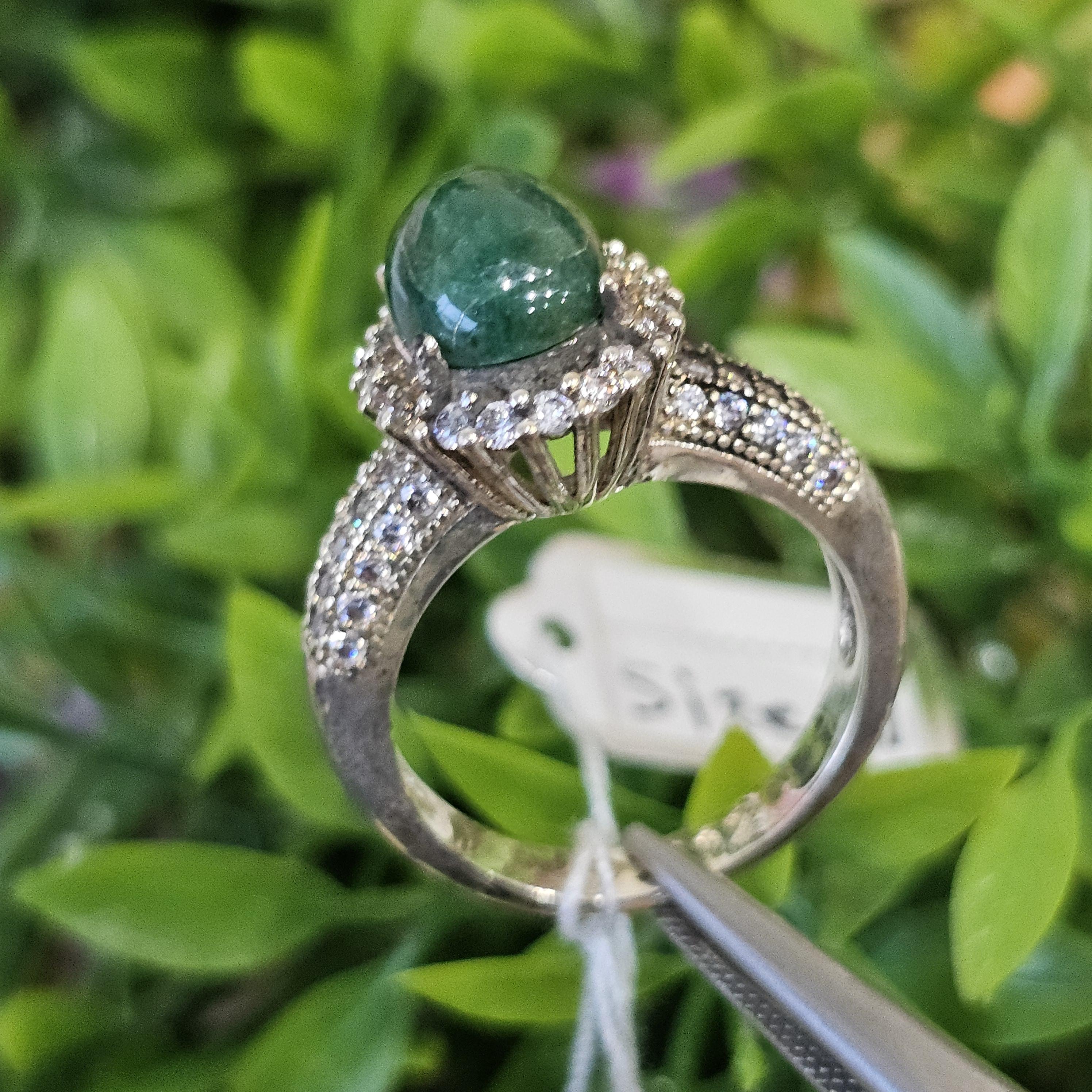 หยก พม่า แท้ Jade แหวนหยก (jadeite Ring) Size 60 ดิบ ไม่ผ่านการปรับปรุง (Type A) พม่า (Myanmar)