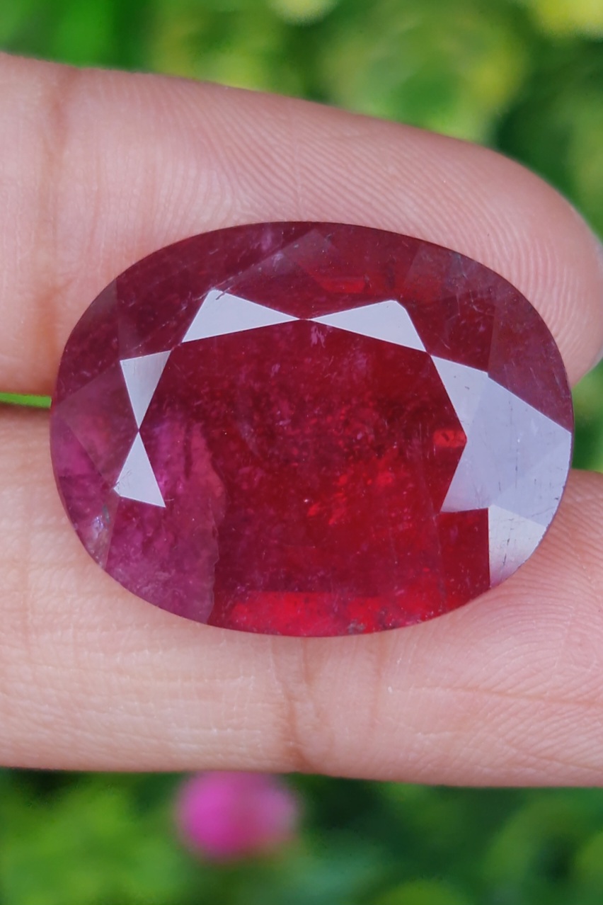 พลอย ทับทิม (Ruby Sapphire) 30.12 กะรัต (Cts.) พลอยแท้ อัญมณีมงคลประจําวันเกิด เครื่องประดับพลอย