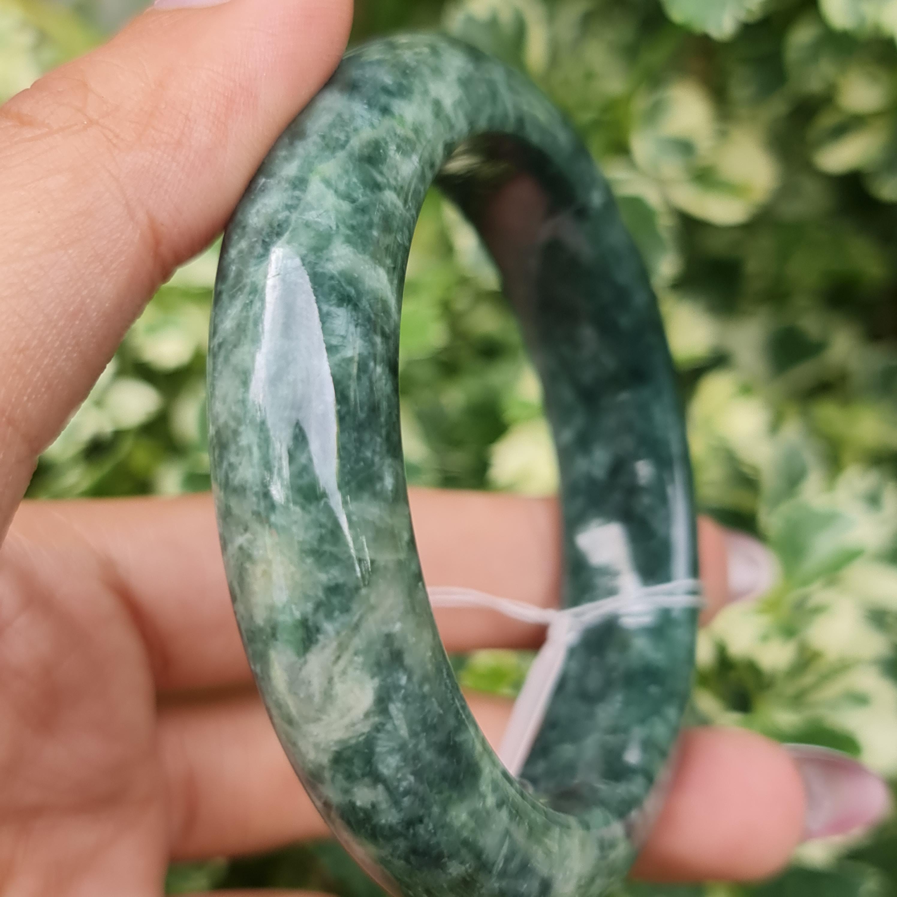 JB6804146 หยก พม่า แท้ Jade กำไลหยก 55.8 มม. (Jadeite bracelet) พม่า (Myanmar)
