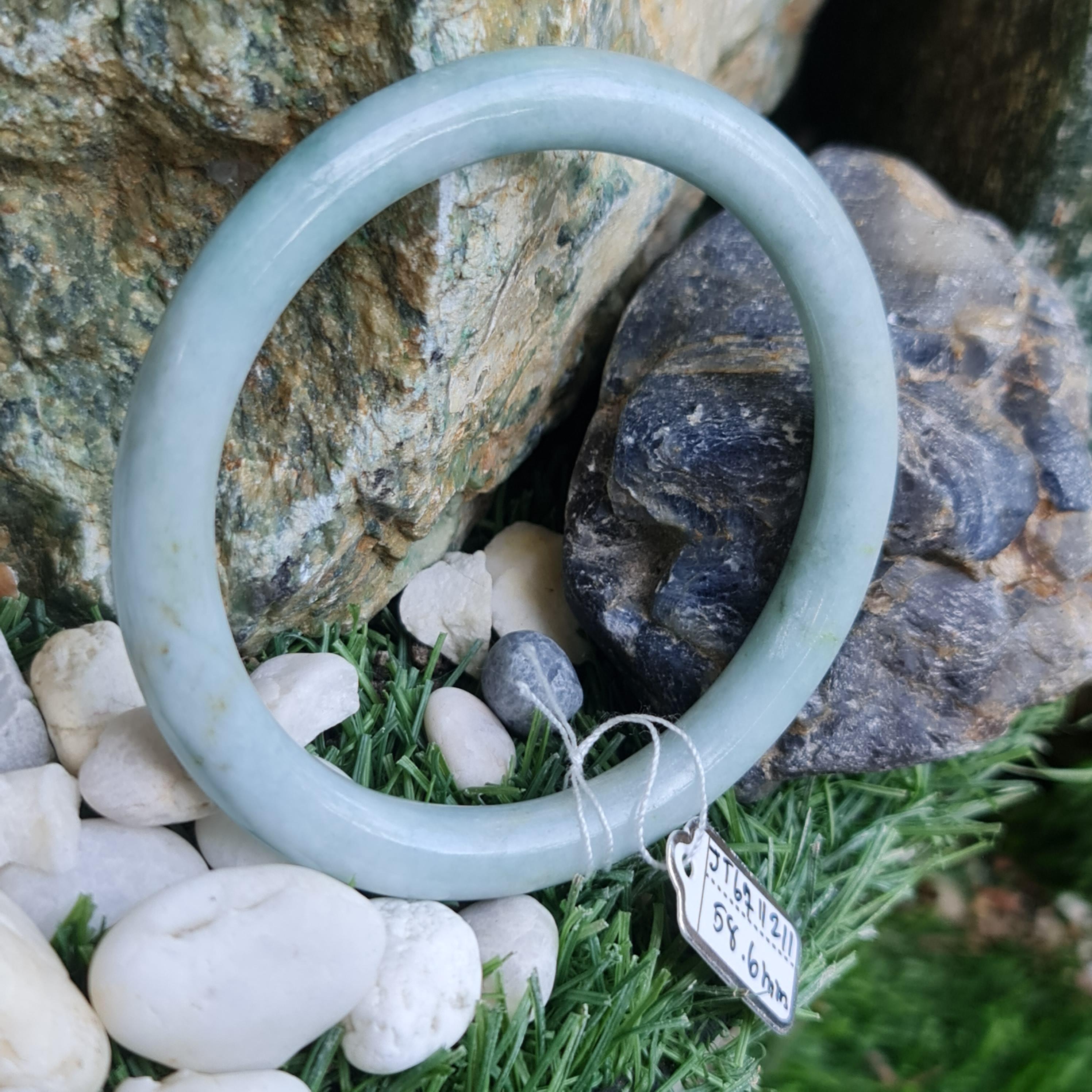 JT6711211 หยก พม่า แท้ Jade กำไลหยก 58.6 มม. (Jadeite bracelet) พม่า (Myanmar)