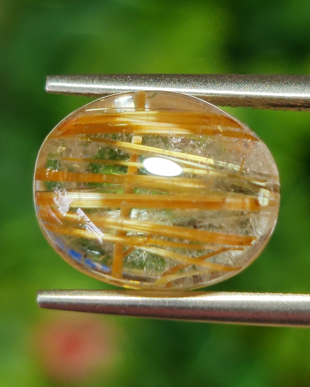 ไหมทอง ควอตซ์ Golden Rutilated Quartz 7.00 กะรัต Cts.พลอยแท้ อัญมณีมงคลประจําวันเกิด เครื่องประดับพลอย