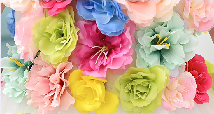 Pre-order ชุดแฟนซี ชุดราตรีเด็ก แขนกุด แต่งดอกไม้สามมิติ กระโปรงตาข่าย ซิปหลัง มีหางยางสวยงาม สำเนา