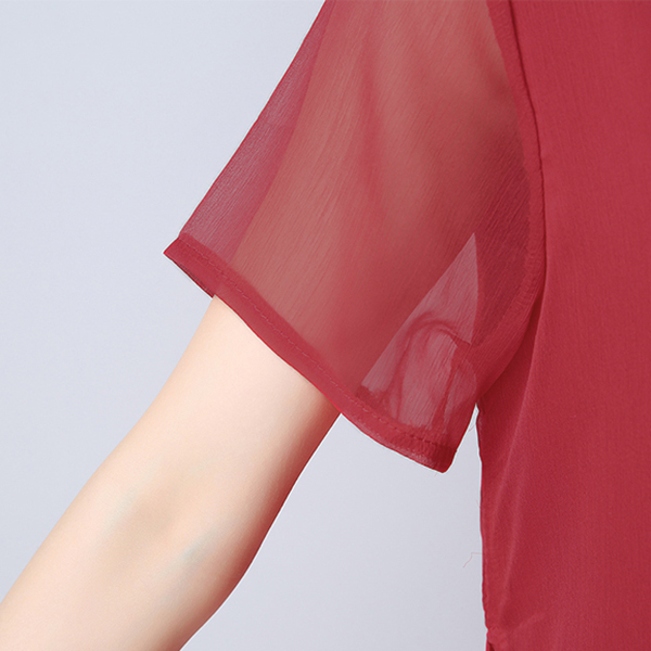 เดรสยาวผ้าฝ้ายญี่ปุ่นปักลายดอก ชายพริ้วสวย (11811M)