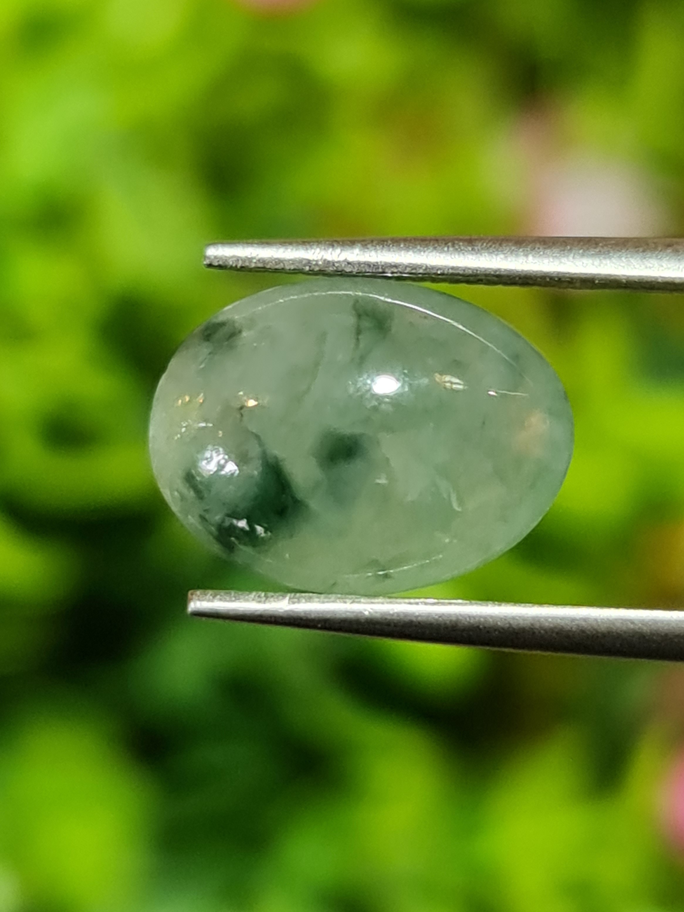 หยกพม่าเจียรนัย (Burmese jade ) 4.78 กะรัต หยกแท้ อัญมณีมงคลประจําวันเกิด เครื่องประดับหยก