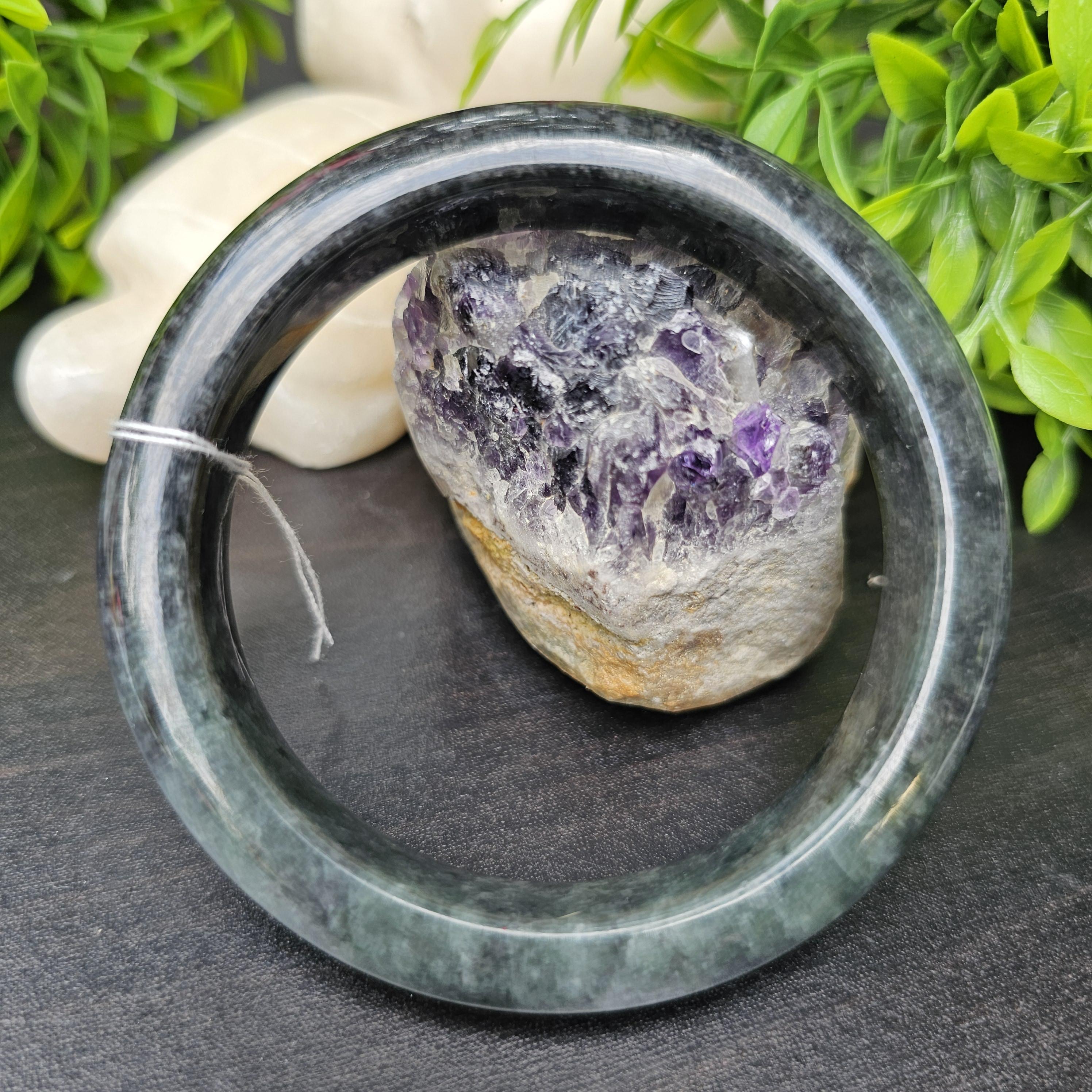 JB68041096 หยก พม่า แท้ Jade กำไลหยก 62.2 มม. (Jadeite bracelet) พม่า (Myanmar)