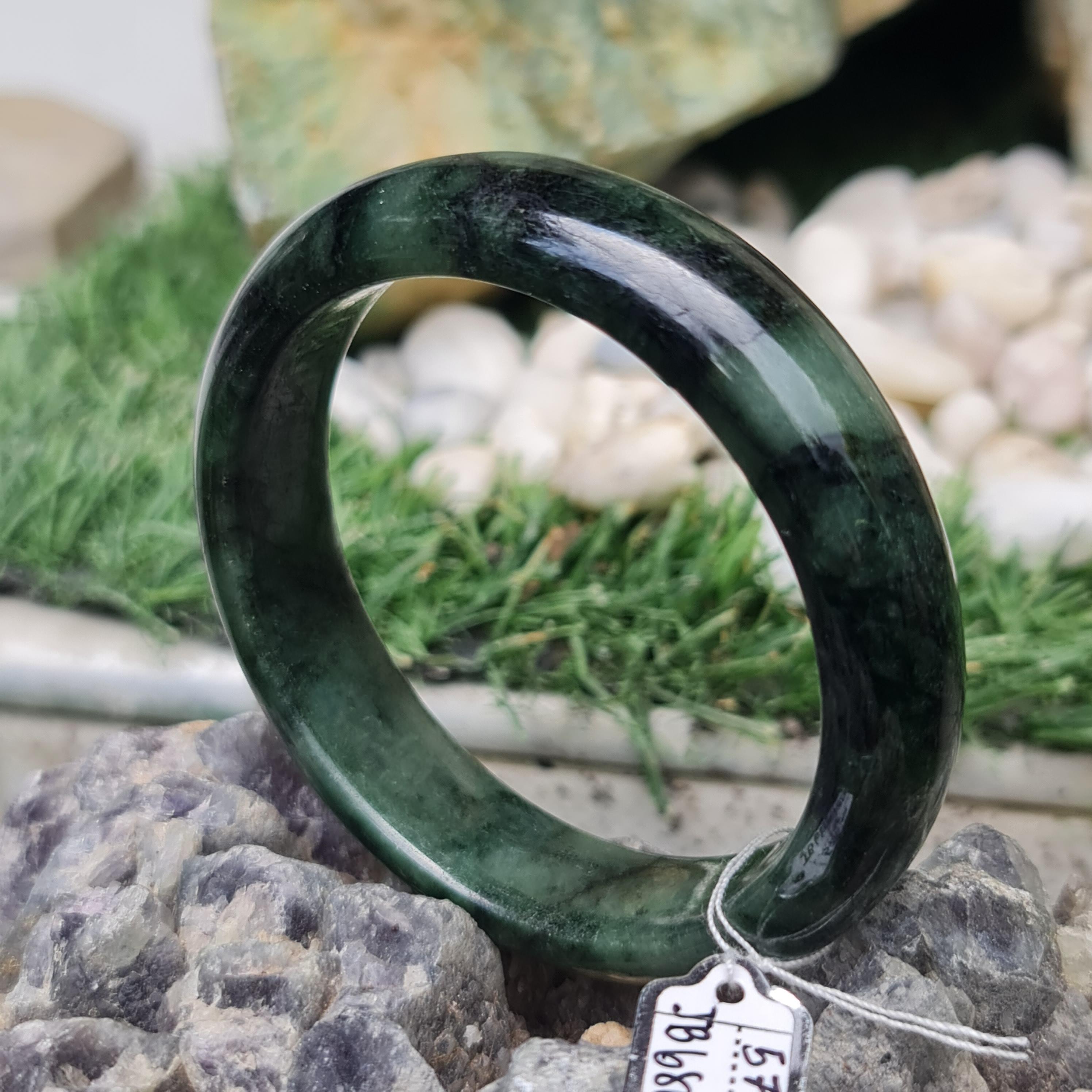 JB6804027 หยก พม่า แท้ Jade กำไลหยก 57.0 มม. (Jadeite bracelet) พม่า (Myanmar)