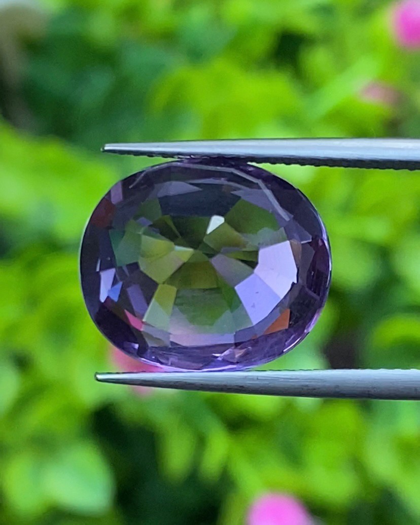 พลอย อเมทิส Amethyst 8.26 กะรัต (Cts.) พลอยแท้ อัญมณีมงคลประจําวันเกิด เครื่องประดับพลอย