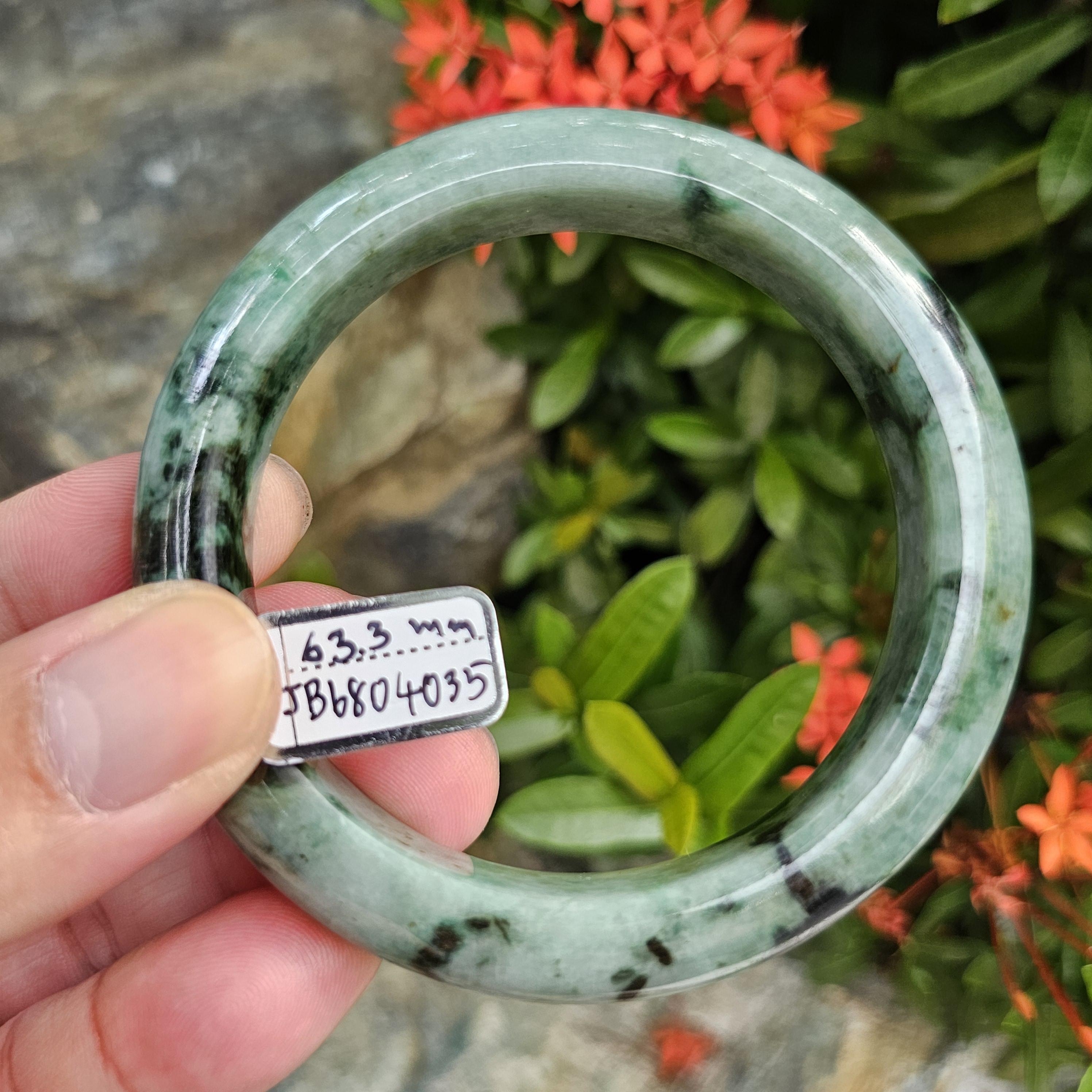 JB6804035 หยก พม่า แท้ Jade กำไลหยก 63.3 มม. (Jadeite bracelet) พม่า (Myanmar)