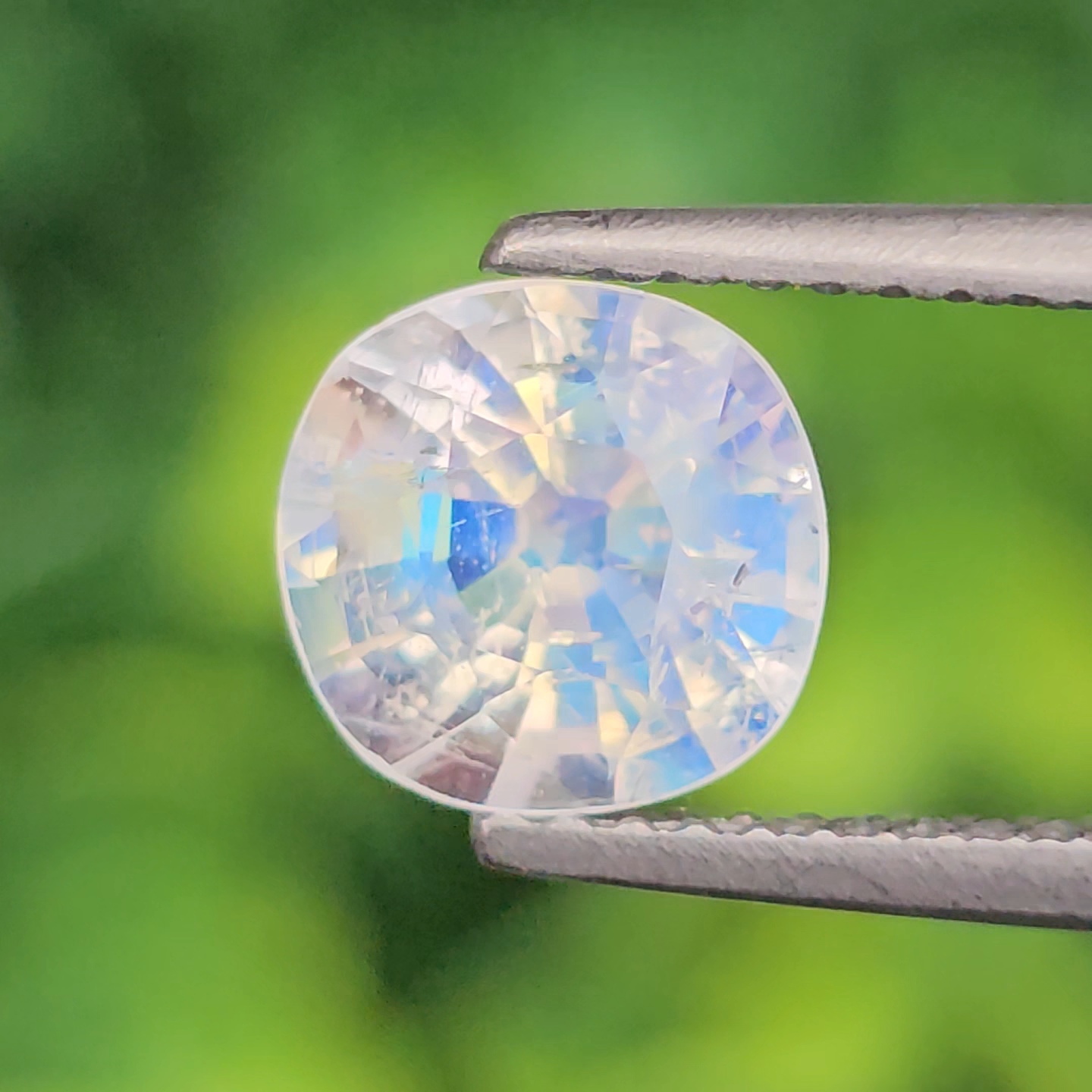 พลอย มูนสโตน เรนโบว์ rainbow moonstone 1.47 กะรัต (cts.) พลอยแท้ อัญมณีมงคลประจําวันเกิด เครื่องประดับพลอย