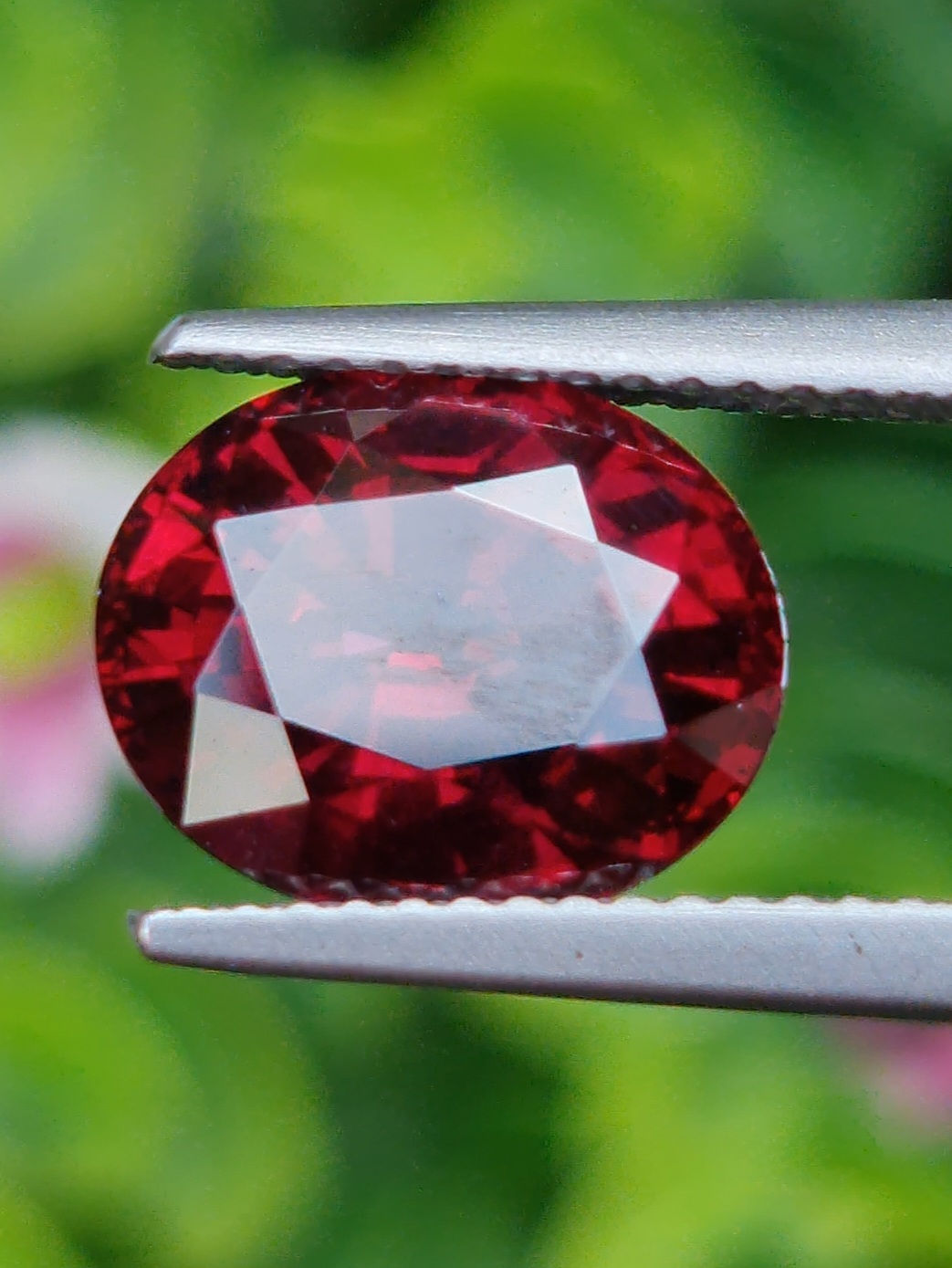 พลอย โรโดไลต์ กาเน็ท Rhodolite Garnet 4.90 กะรัต Cts.พลอยแท้ อัญมณีมงคลประจําวันเกิด เครื่องประดับพลอย