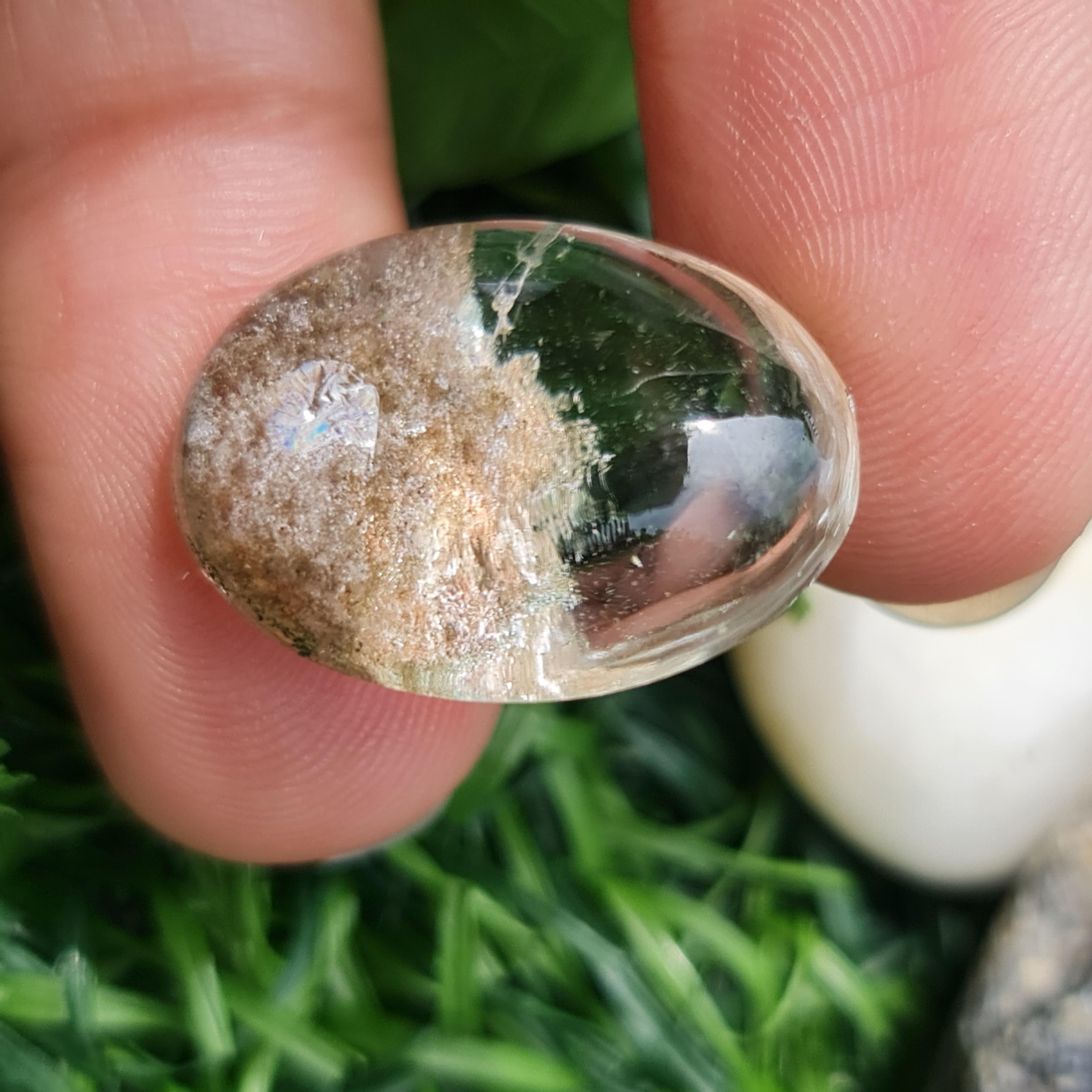 โป่งข่าม ควอตซ์ Rutilated Quartz 22.32 กะรัต Cts. พลอยแท้ อัญมณีมงคลประจําวันเกิด เครื่องประดับพลอย