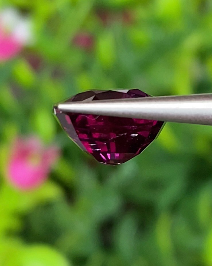 พลอย โรโดไลต์ กาเน็ท Rhodolite Garnet 4.51 กะรัต Cts.พลอยแท้ อัญมณีมงคลประจําวันเกิด เครื่องประดับพลอย