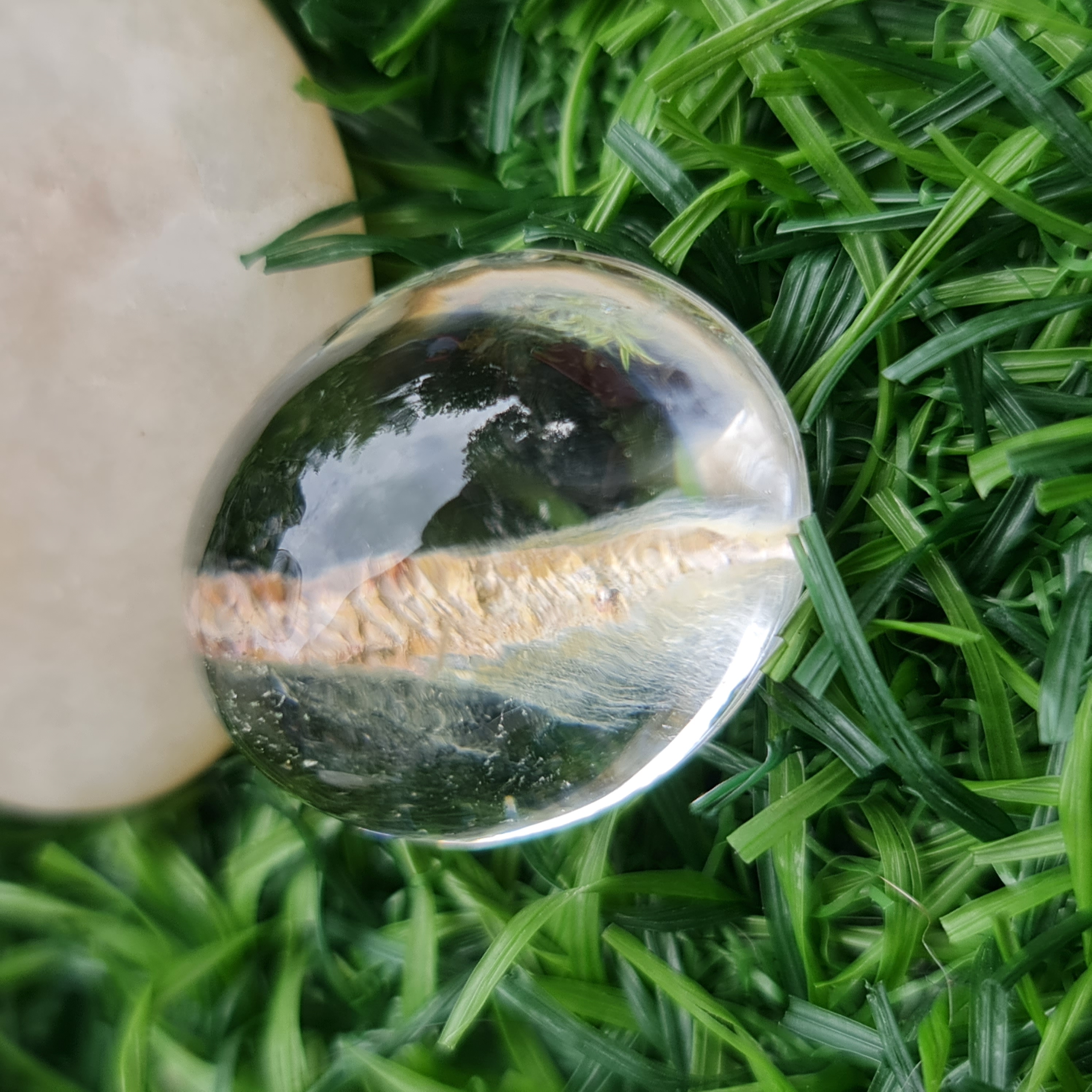 โป่งข่าม ควอตซ์ Rutilated Quartz 58.44 กะรัต Cts. พลอยแท้ อัญมณีมงคลประจําวันเกิด เครื่องประดับพลอย