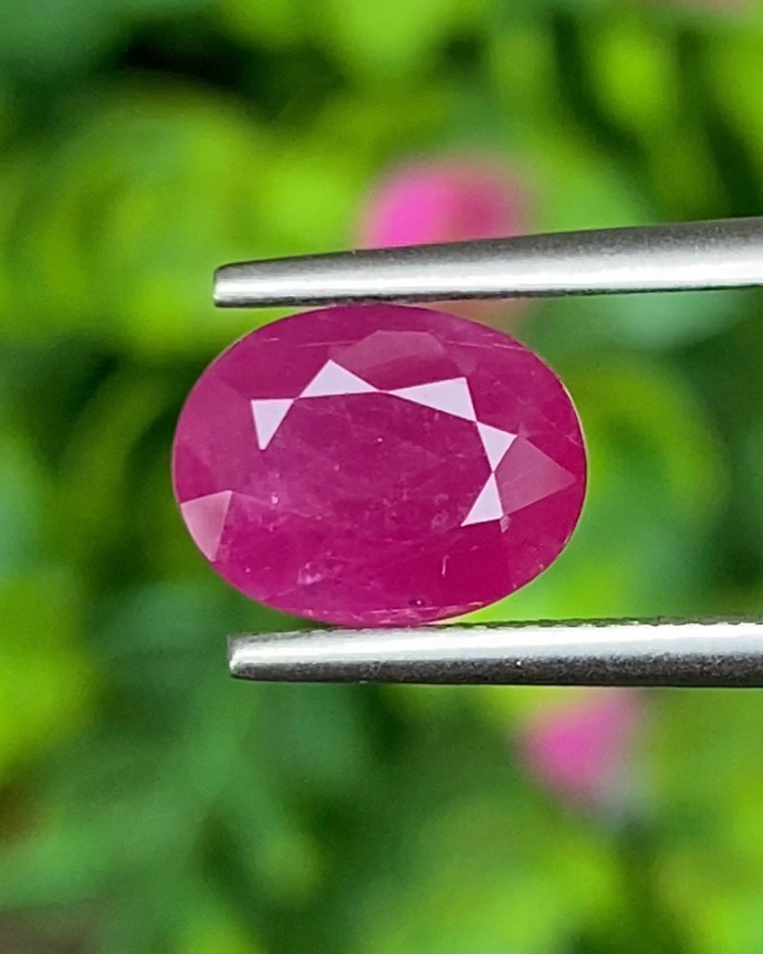 พลอย ทับทิม พม่า (Burmese Ruby Sapphire) 2.00 กะรัต พร้อมใบเซอร์ พลอยแท้ อัญมณีมงคลประจําวันเกิด เครื่องประดับพลอย