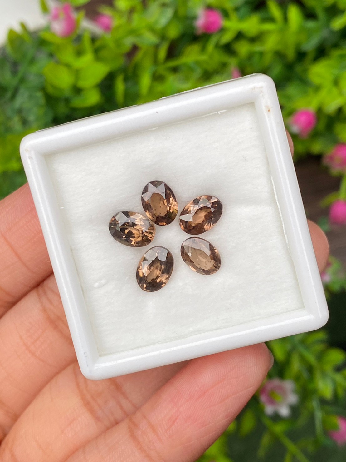 พลอย เพทาย Natural Zircon 6.9 กะรัต (Cts.) 5 เม็ด (Pcs.) พลอยแท้อัญมณีมงคล ประจําวันเกิด เครื่องประดับพลอย