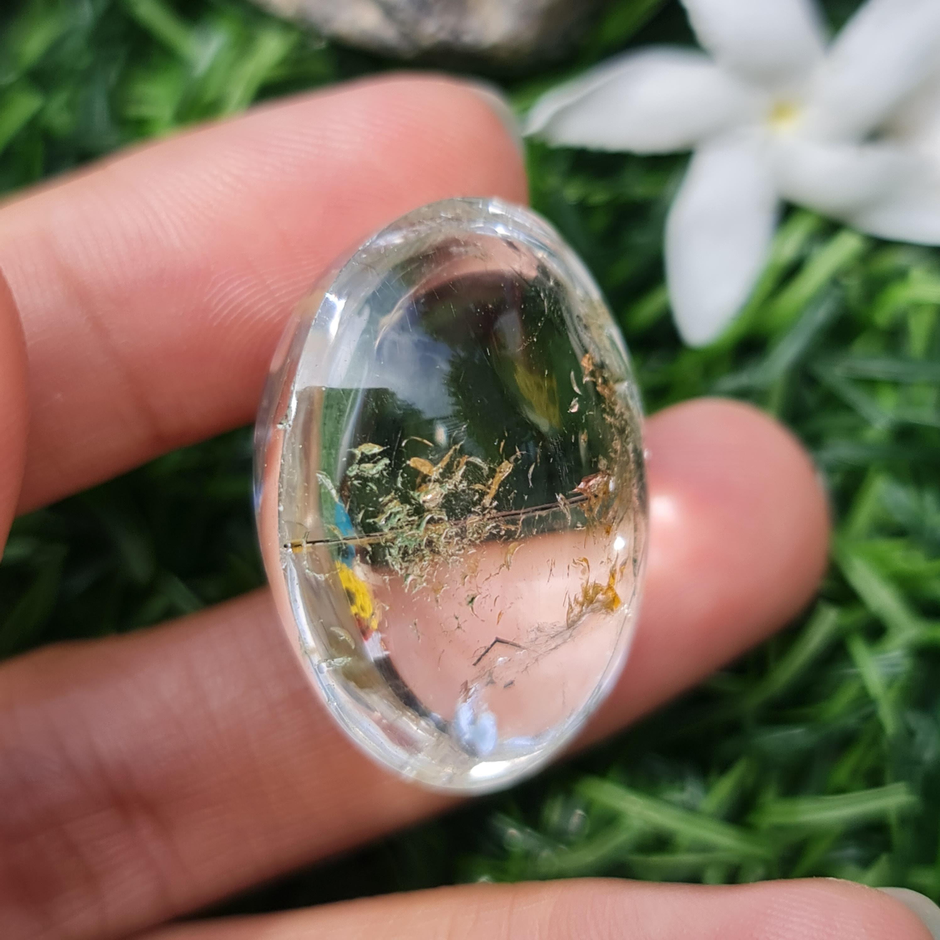 โป่งข่าม ควอตซ์ Rutilated Quartz 78.96 กะรัต Cts. พลอยแท้ อัญมณีมงคลประจําวันเกิด เครื่องประดับพลอย