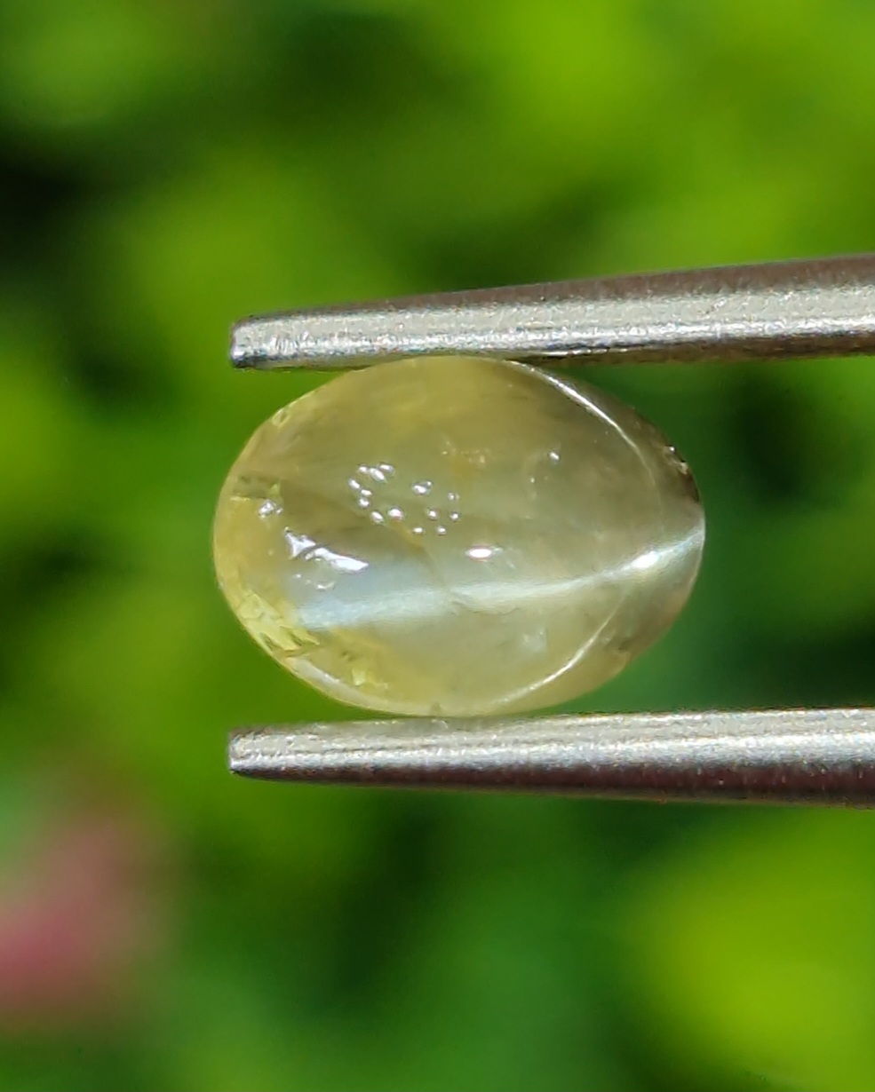 พลอย ตาแมว คริโซเบริล Cat eye Chrysoberyl 1.68 กะรัต (Cts.) พลอยแท้ อัญมณีมงคลประจําวันเกิด เครื่องประดับพลอย