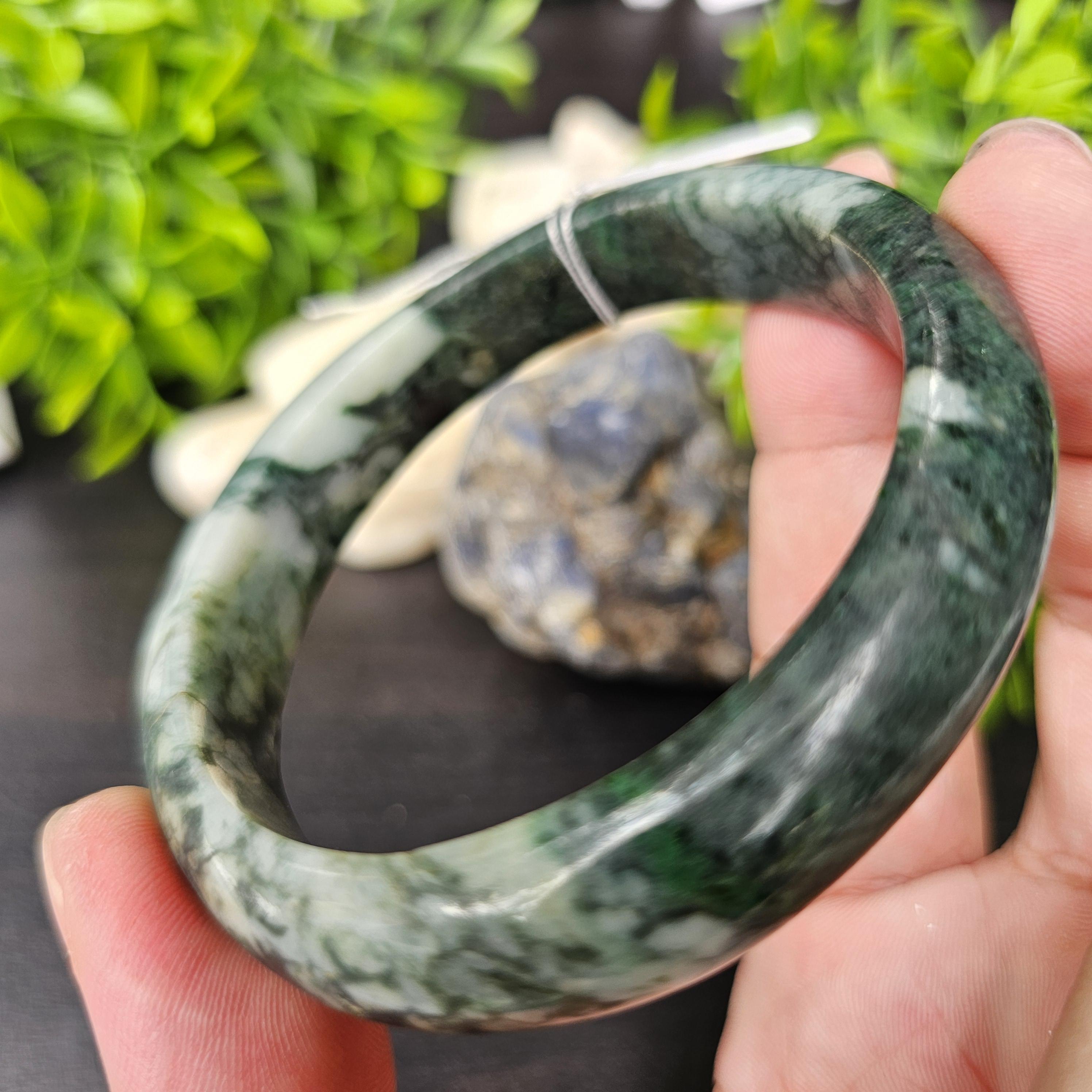 JB6804042 หยก พม่า แท้ Jade กำไลหยก 62.7 มม. (Jadeite bracelet) พม่า (Myanmar)