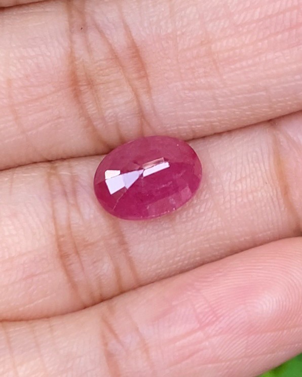 พลอย ทับทิม (Ruby Sapphire) 3.21 กะรัต (Cts.) พลอยแท้ อัญมณีมงคลประจําวันเกิด เครื่องประดับพลอย