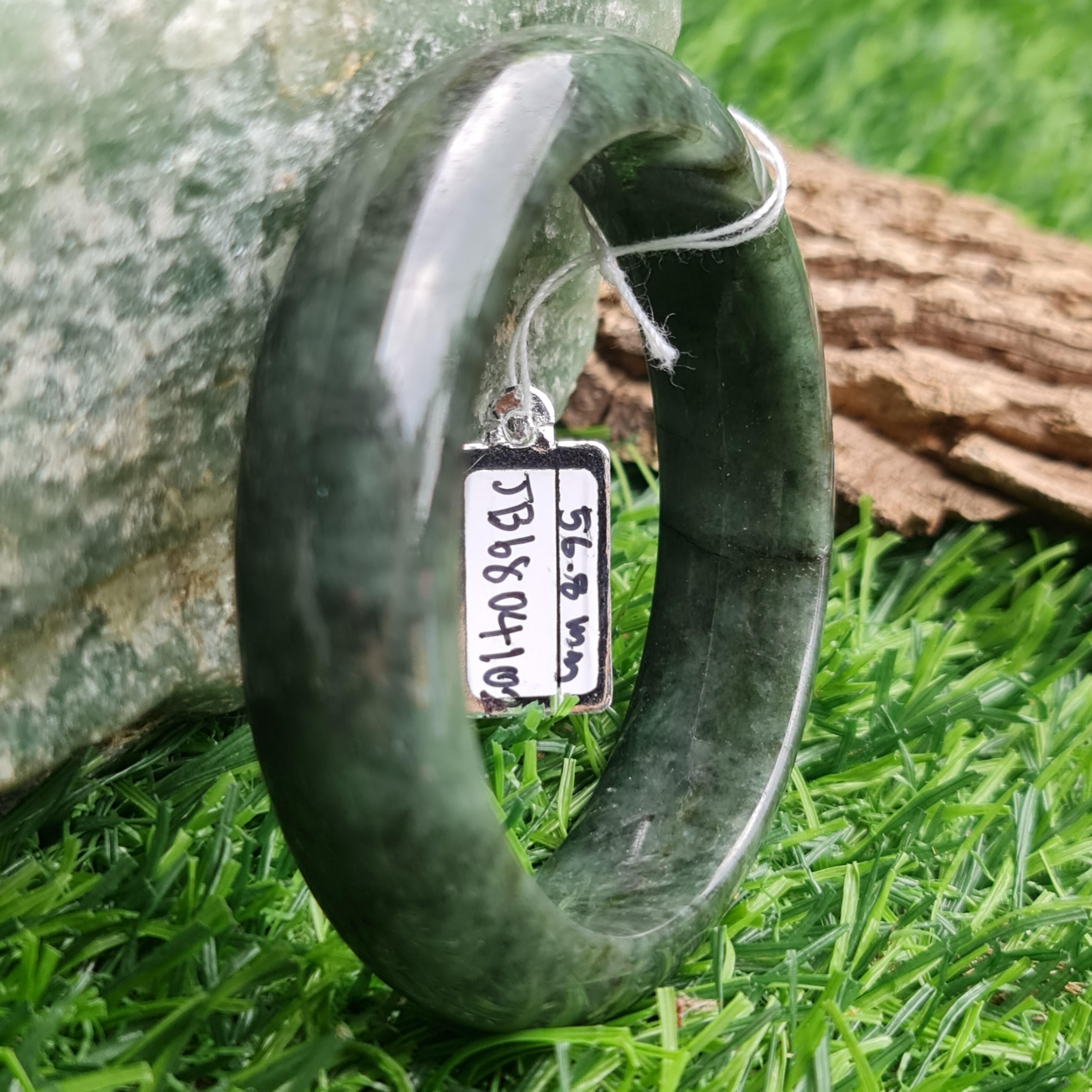 JB6804102 หยก พม่า แท้ Jade กำไลหยก 56.8 มม. (Jadeite bracelet) พม่า (Myanmar)