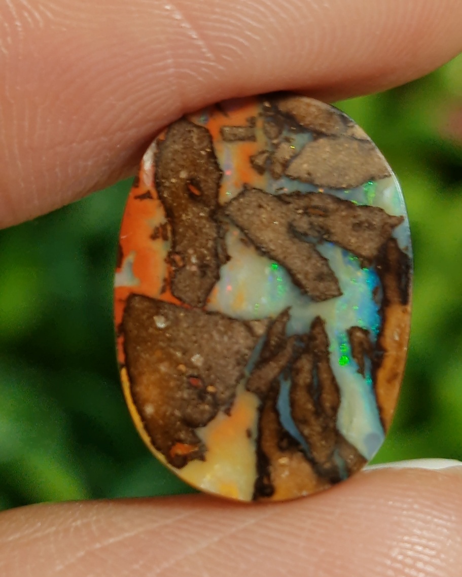 พลอย โบลเดอร์ โอปอล ออสเตรเลีย Australian Boulder Opal 9.80 กะรัต (Cts.) พลอยแท้ อัญมณีมงคลประจําวันเกิด เครื่องประดับพลอย