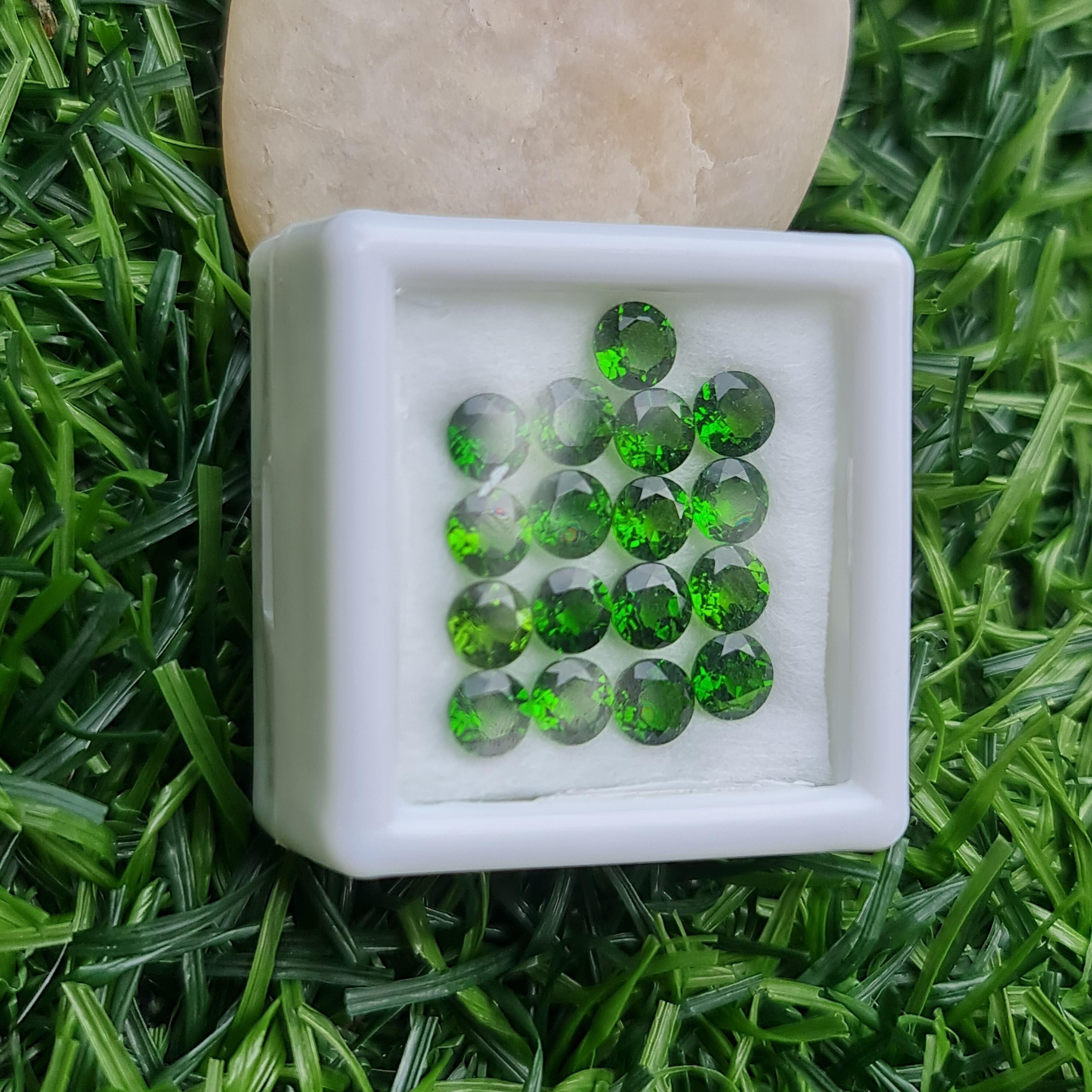 พลอย โครม ไดออพไซด์ Chrome Diopside 4.80 กะรัต (Cts.) 17 เม็ด พลอยแท้ อัญมณีมงคลประจําวันเกิด เครื่องประดับพลอย