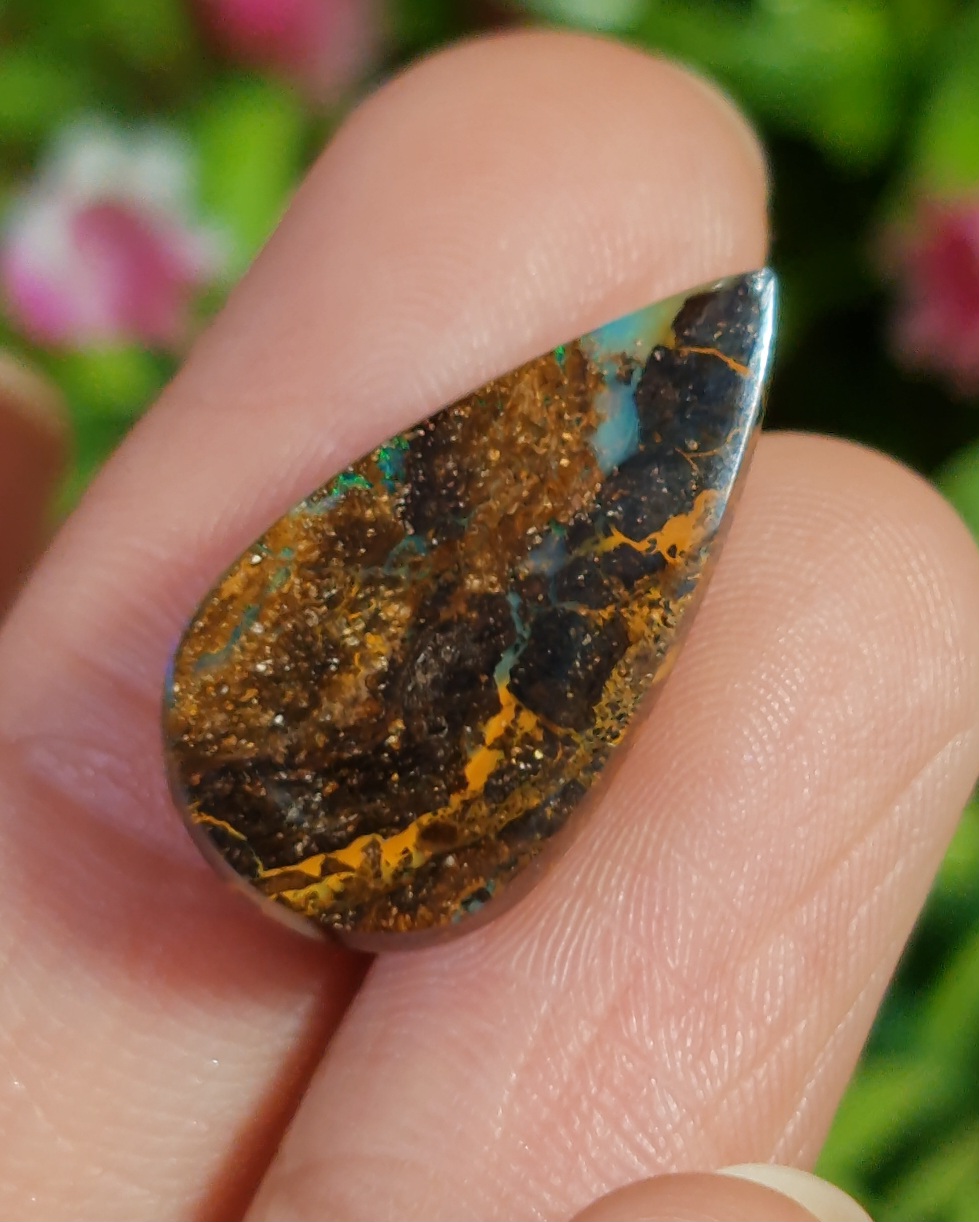 พลอย โบลเดอร์ โอปอล ออสเตรเลีย Australian Boulder Opal 14.60 กะรัต (Cts.) พลอยแท้ อัญมณีมงคลประจําวันเกิด เครื่องประดับพลอย