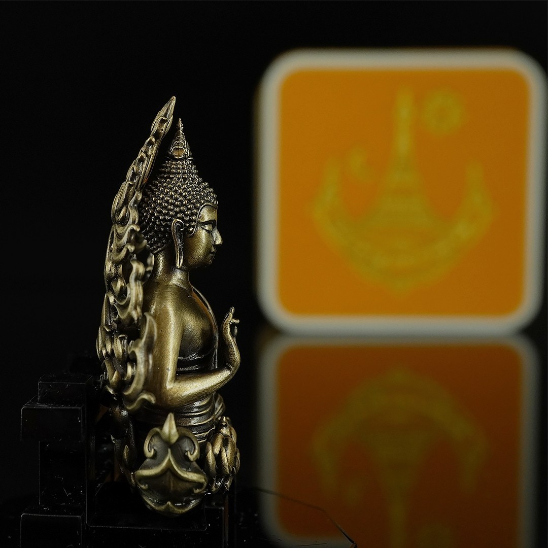 พระพุทธอโรคยา พิมพ์ใหญ่ เนื้อบรอนซ์รมดำปัดเงา