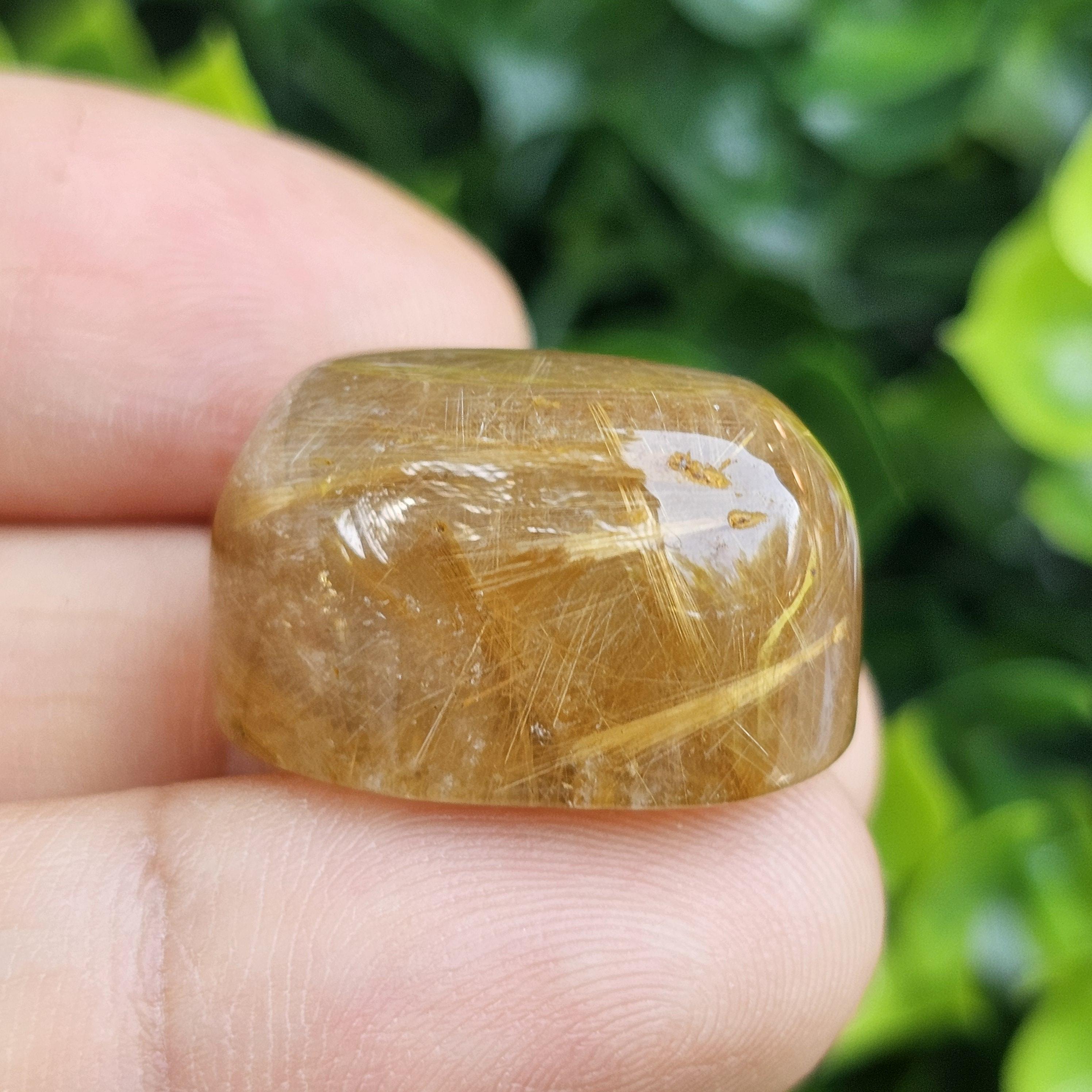 ไหมทอง ควอตซ์ Golden Rutilated Quartz 40.92 กะรัต Cts.พลอยแท้ อัญมณีมงคลประจําวันเกิด เครื่องประดับพลอย
