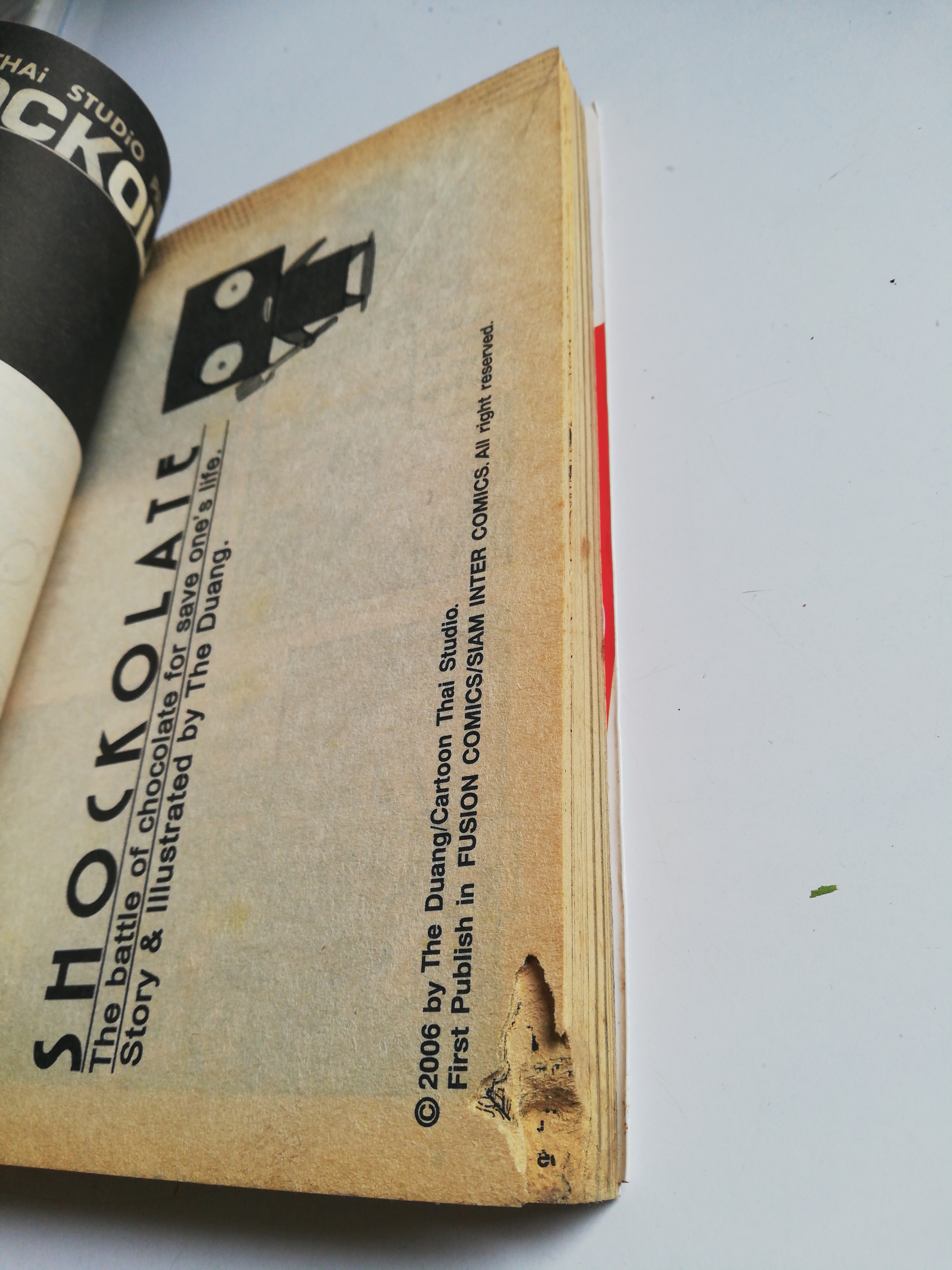 หนังสือการ์ตูนไทย โดยเดอะดวง, ** มีตำหนิที่มุมล่างด้านขวาตามภาพ, ช็อกโกล่าเต้ Shockolate, รวมเรื่องสั้นซีรี่ Chocolate เรื่องเยี่ยมจาก Fusion Comics โดยนักเขียนการ์ตูนรุ่นใหม่ The Duang
