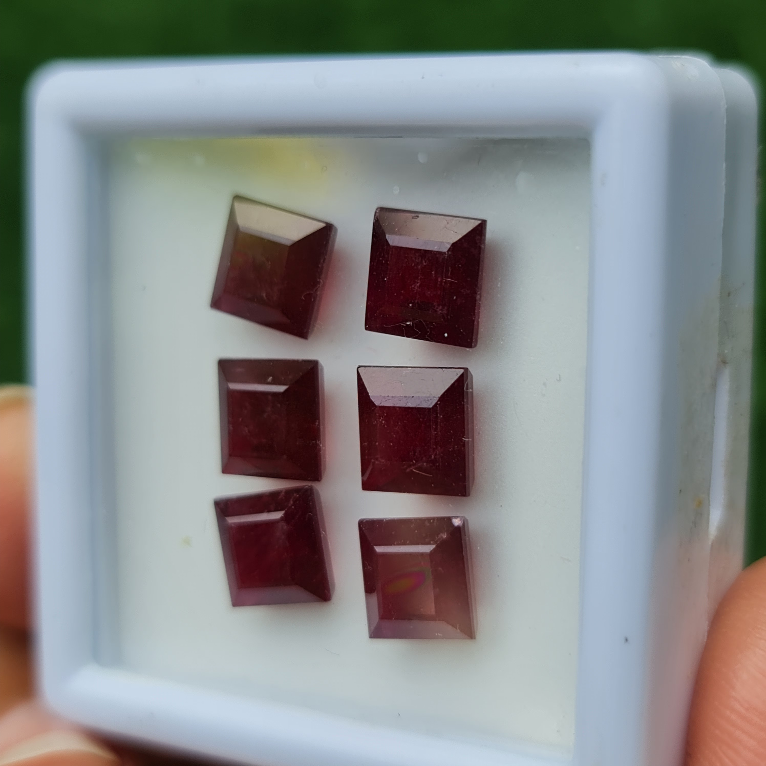 พลอย ทับทิม Ruby sapphire 6 เม็ด 16.30 กะรัต (Cts.) พลอยแท้ อัญมณีมงคลประจําวันเกิด เครื่องประดับพลอย