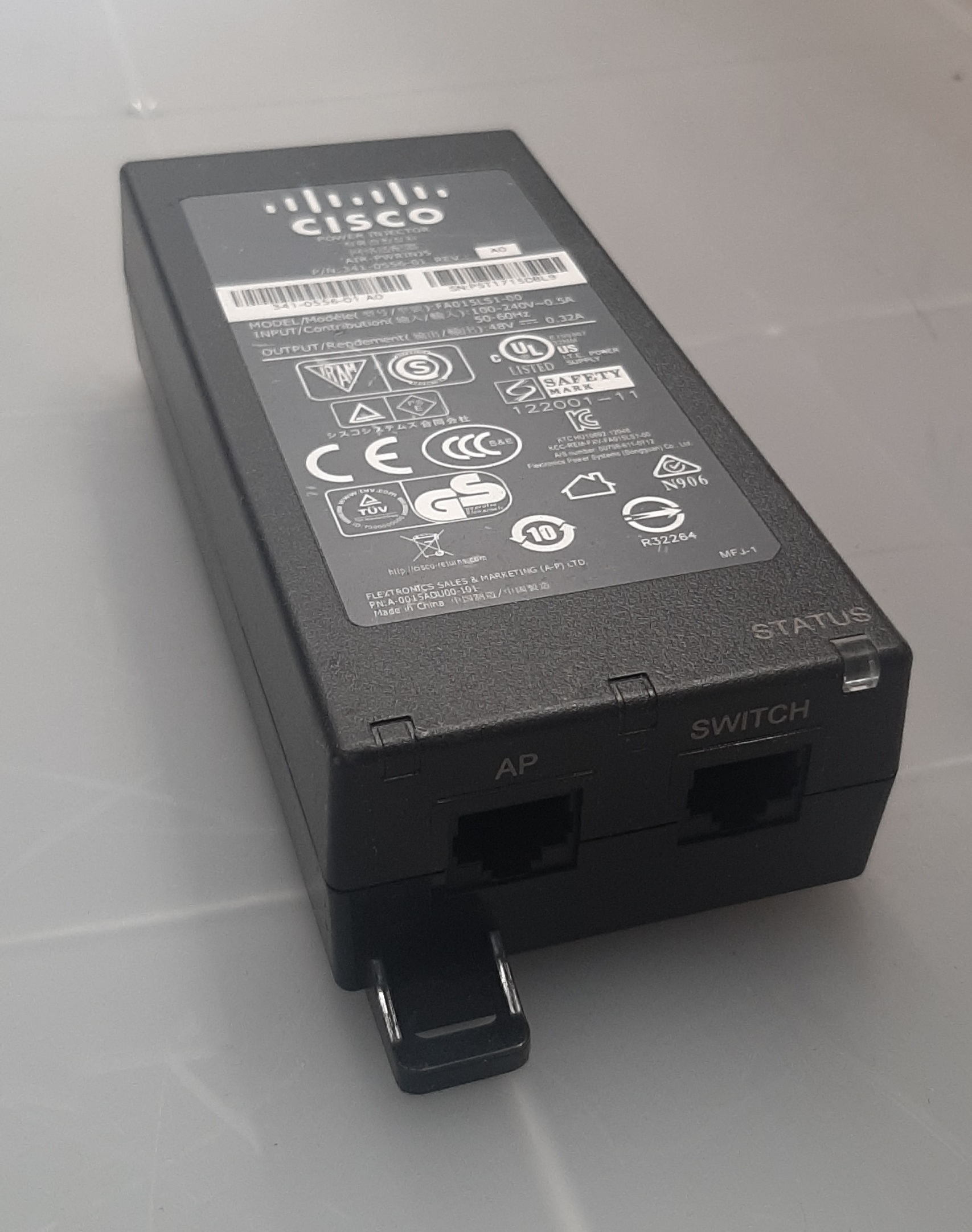 Cisco Power Injector AC Power Adapter 48V 0.32A 15W FA015LS1-00 มือสอง สภาพดี ประกันร้าน 1 เดือน