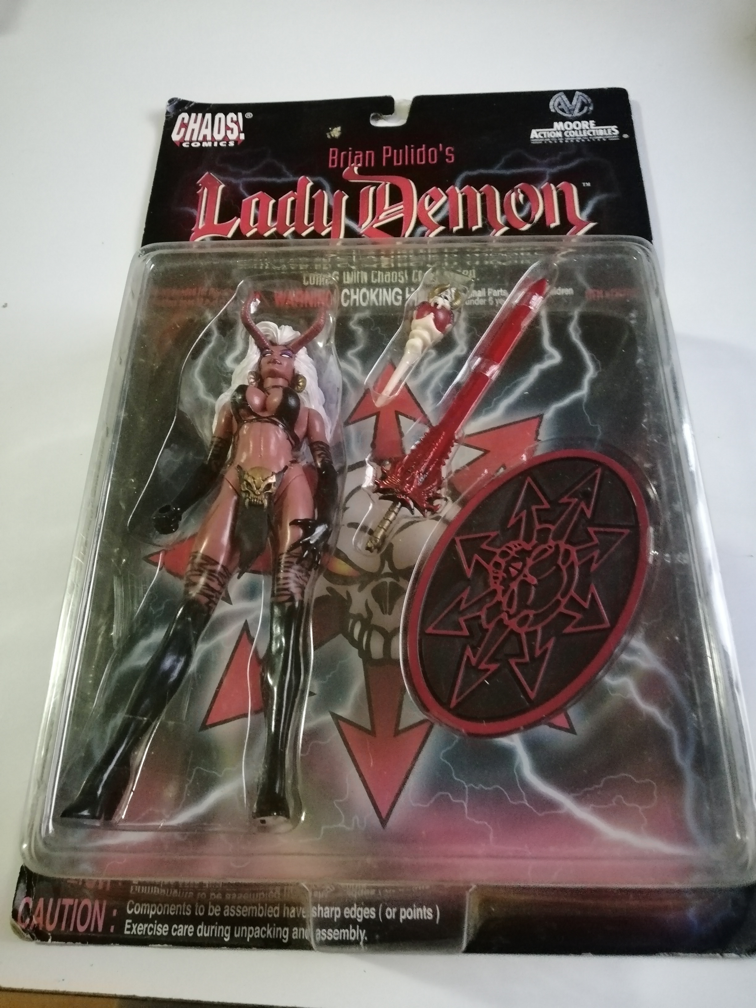 ของสะสมงานเก่าMoor Action Collection ,Chaos comics ฟิกเกอร์เดม่อนสาว Lady Demon ออริจินอลดีไซน์จาก Brian Purido พร้อมฐาน ขนาดประมาณ 20 ซม