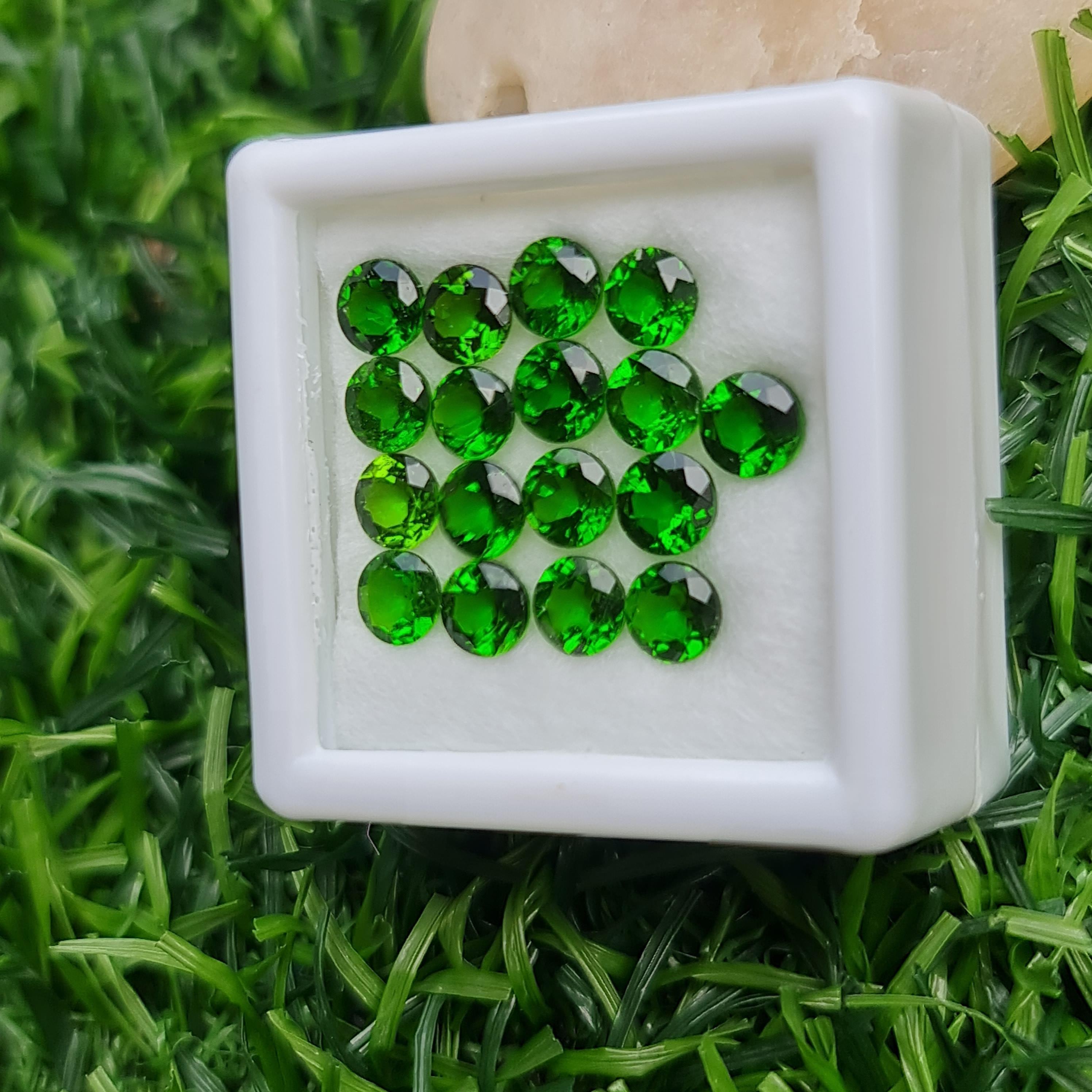พลอย โครม ไดออพไซด์ Chrome Diopside 4.98 กะรัต (Cts.) 17 เม็ด พลอยแท้ อัญมณีมงคลประจําวันเกิด เครื่องประดับพลอย