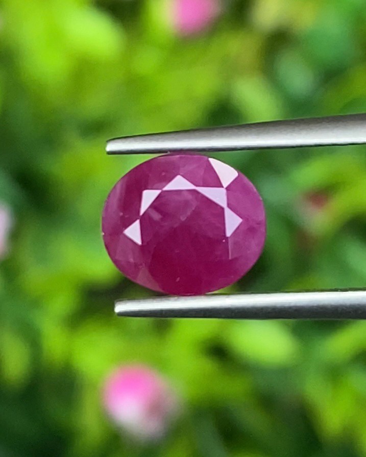 พลอย ทับทิม พม่า (Burmese Ruby Sapphire) 2.25 กะรัต พลอยแท้ อัญมณีมงคลประจําวันเกิด เครื่องประดับพลอย