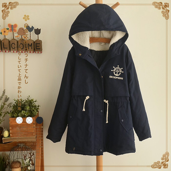 เสือโค้ทกันหนาวสไตล์วินเทจ ฮู้ดซับขนแกะ มีกระเป๋าคู่ (11793LM)