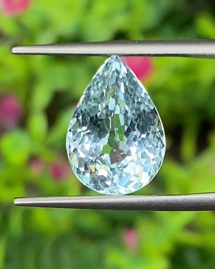 พลอย อความารีน Aquamarine 5.73 กะรัต (Cts.) พลอยแท้ อัญมณีมงคลประจําวันเกิด เครื่องประดับพลอย