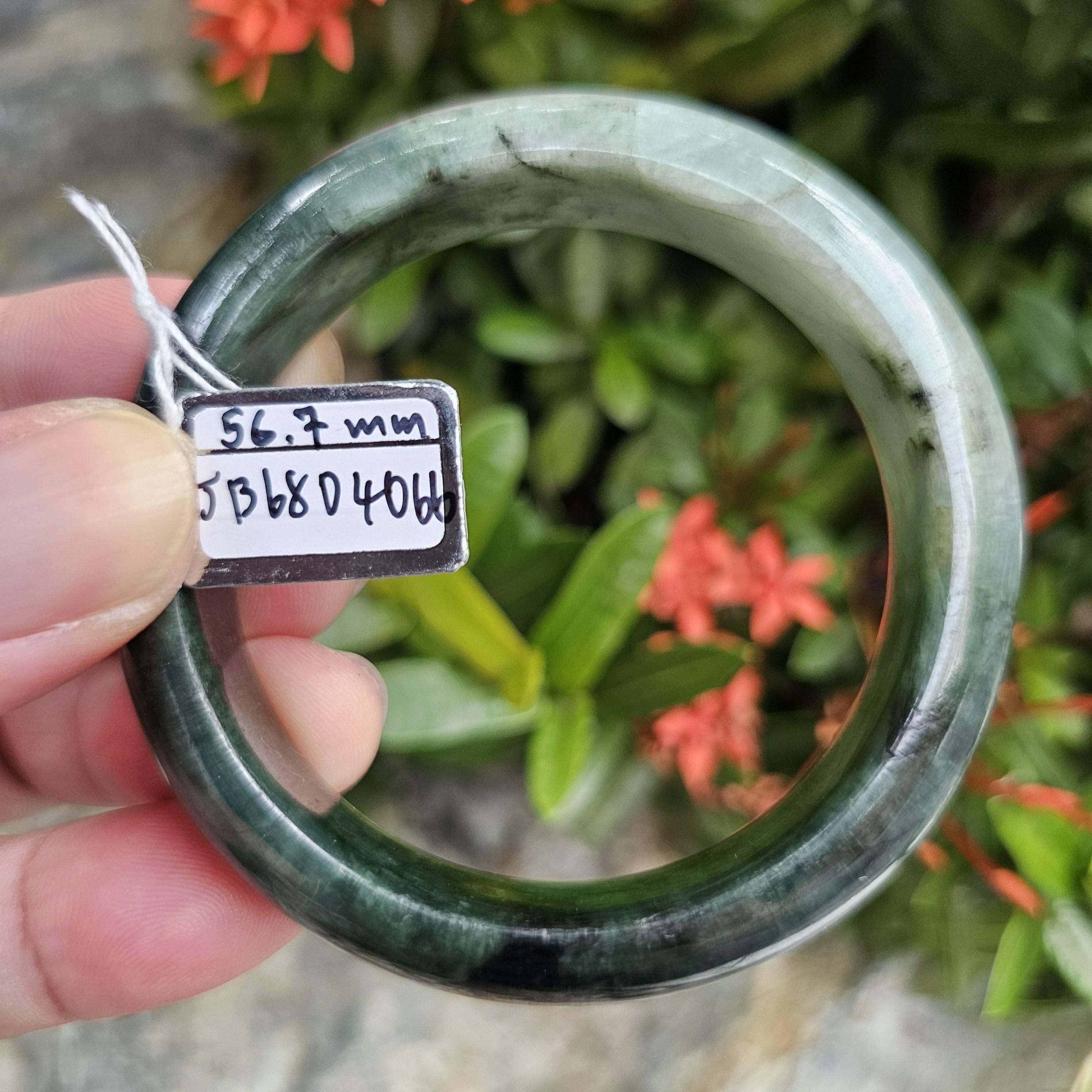 JB6804066 หยก พม่า แท้ Jade กำไลหยก 56.7 มม. (Jadeite bracelet) พม่า (Myanmar)