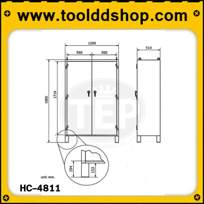 ตู้จัดเก็บอุปกรณ์ แบบประตูทึบ Heavy duty cabinet 48" width (HC-4811) ตู้เหล็กเก็บเครื่องมือช่าง ตู้อุปกรณ์พร้อมชั้นวาง ตู้เหล็กเก็บอุปกรณ์