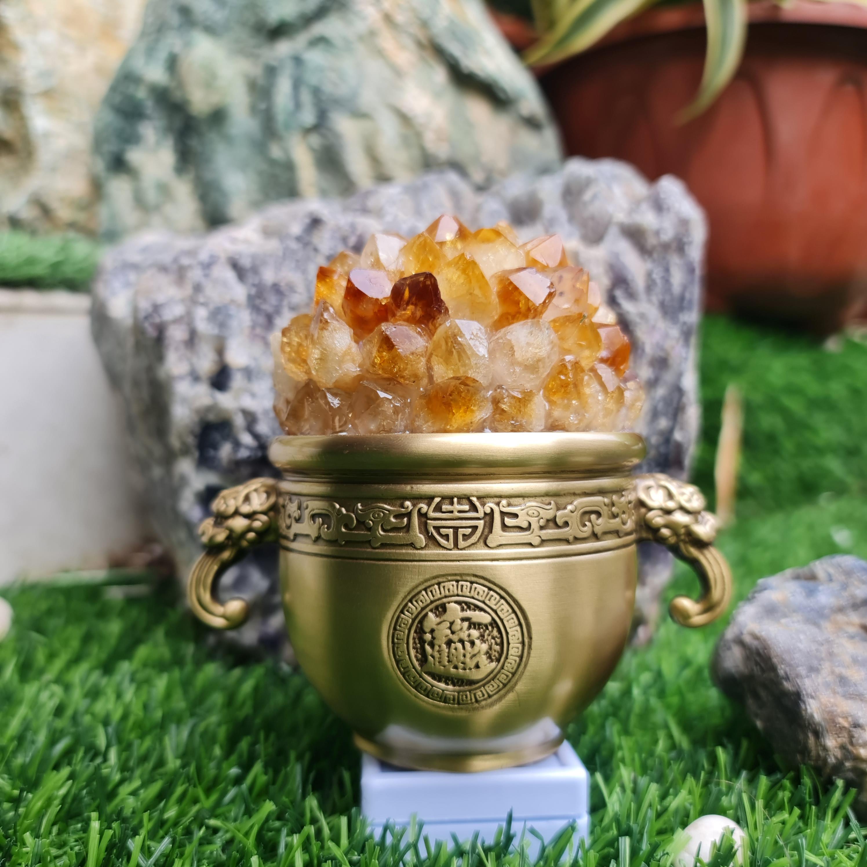 ผลึก ซิทริน Citrine พลอยแท้ อัญมณีมงคลประจําวันเกิด เครื่องประดับพลอย