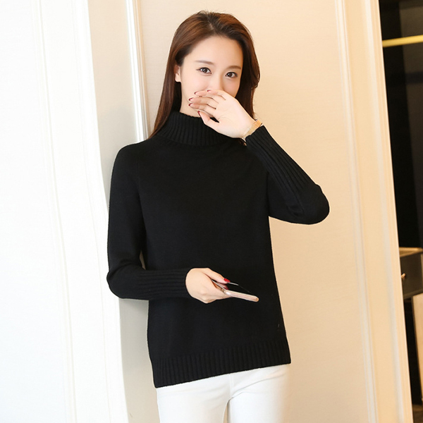 เสื้อไหมพรมคอเต่า แขนยาว ผ้าไหมพรมวูลหนานุ่ม (12081B)