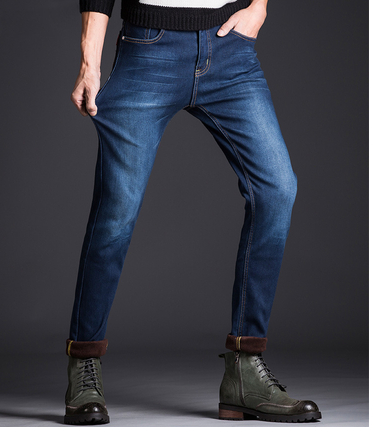 กางเกงยีนส์กันหนาวผู้ชาย รุ่นหนามีซับขนนุ่ม (10177MM)