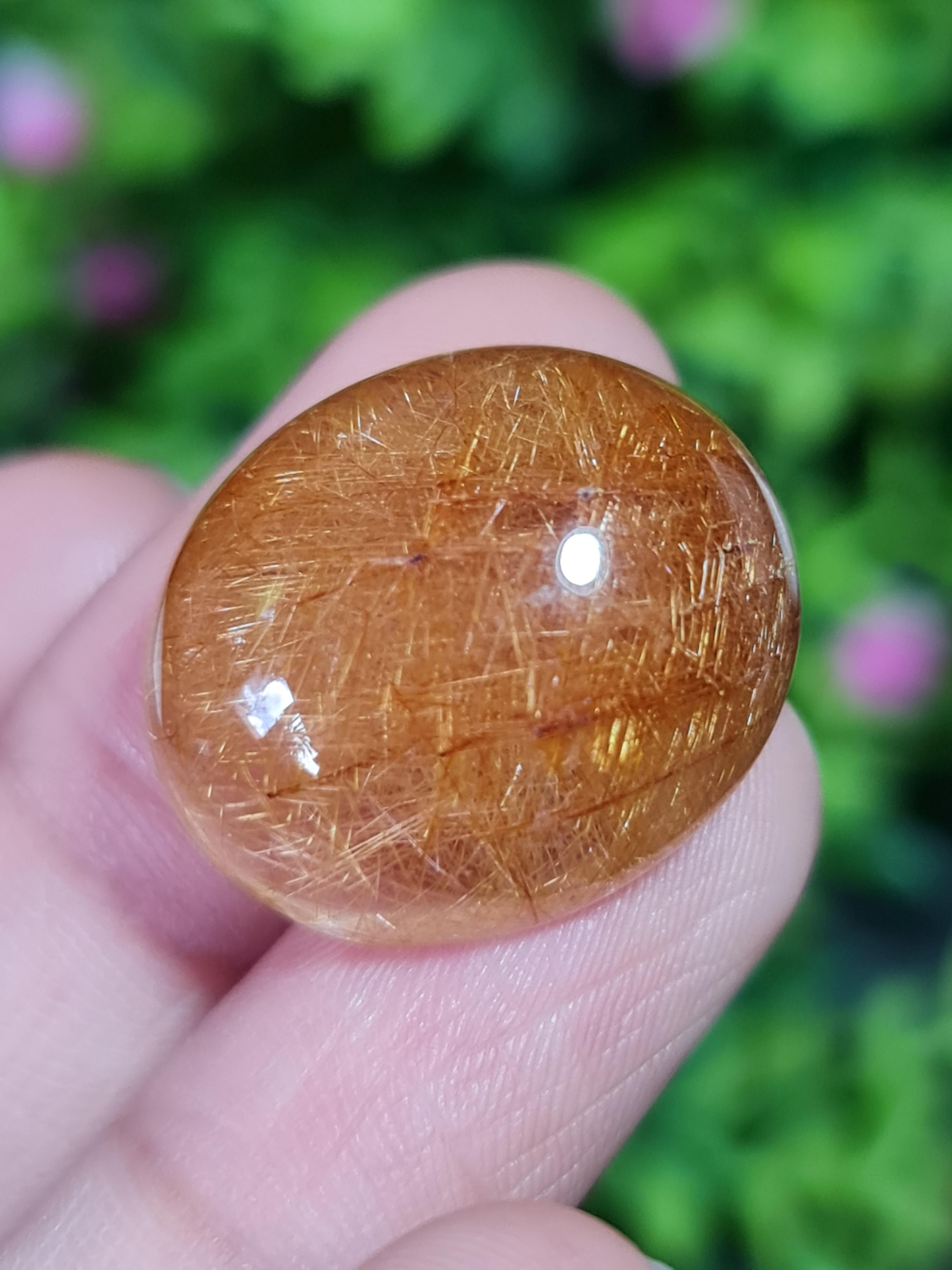 ไหมทอง ควอตซ์ Golden Rutilated Quartz 37.55 กะรัต Cts.พลอยแท้ อัญมณีมงคลประจําวันเกิด เครื่องประดับพลอย