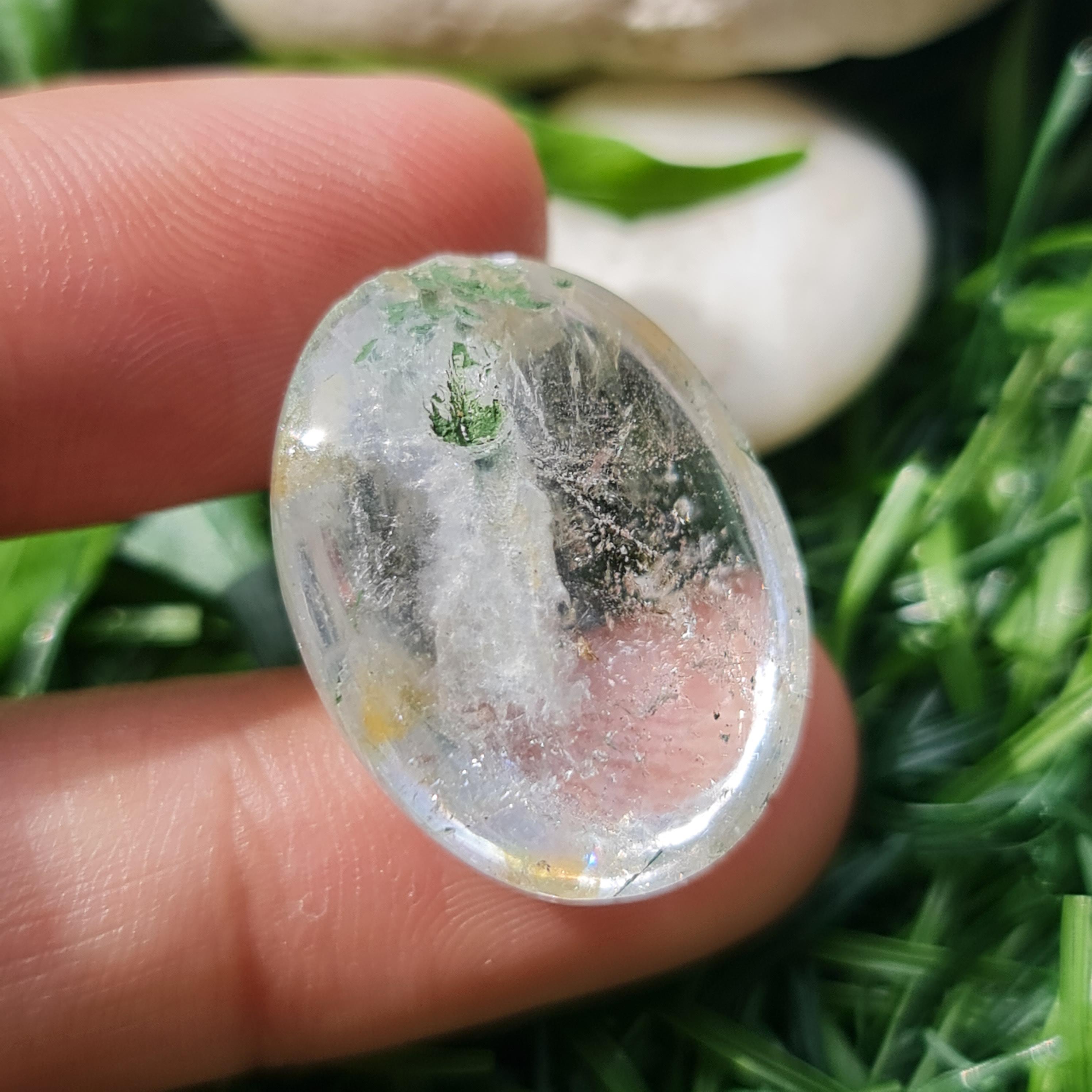 โป่งข่าม ควอตซ์ Rutilated Quartz 30.37 กะรัต Cts. พลอยแท้ อัญมณีมงคลประจําวันเกิด เครื่องประดับพลอย