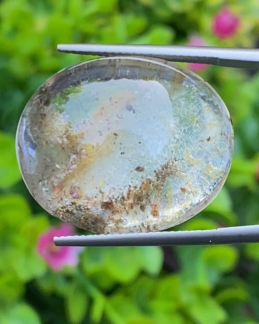 โป่งข่าม ควอตซ์ Rutilated Quartz 42.88 กะรัต Cts. พลอยแท้ อัญมณีมงคลประจําวันเกิด เครื่องประดับพลอย