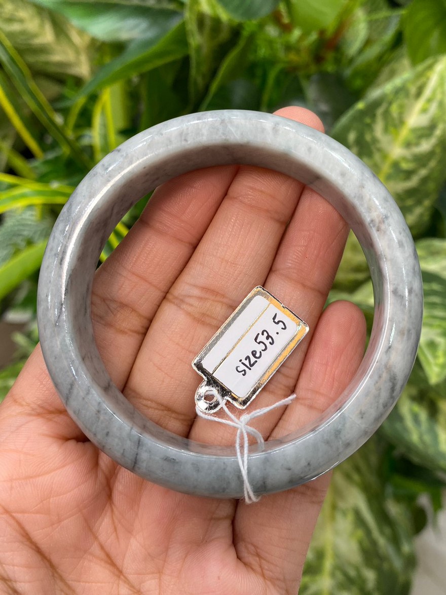 JB9005 หยก พม่า แท้ Jade กำไลหยก 53.5 มม. (Jadeite bracelet) พม่า (Myanmar)