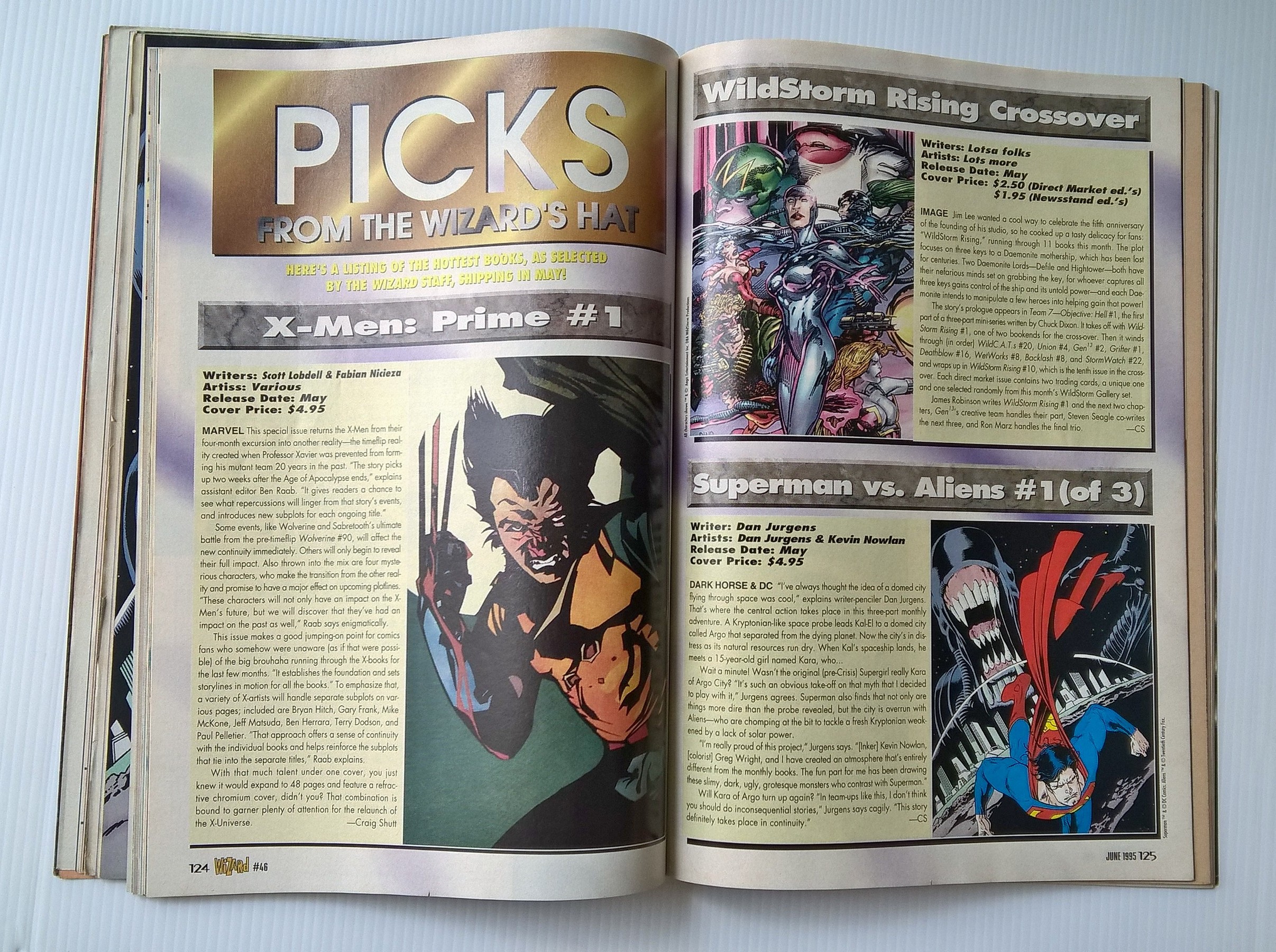 ขายนิตยสารเก่าแนวการ์ตูน Wizard, the guide to Comics, Self publishing comics. ฉบับ June 1995 สภาพเก่าเก็บ มีหน้าหลุด