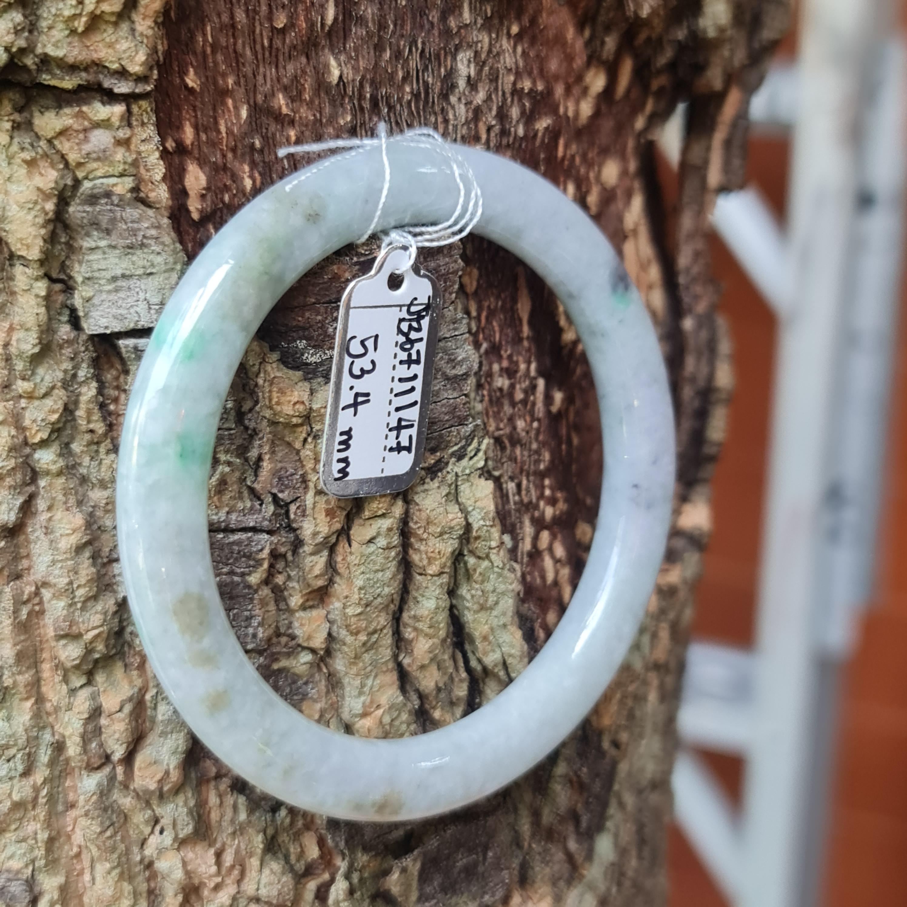 JB6711147 หยก พม่า แท้ Jade กำไลหยก 53.4 มม. (Jadeite bracelet) พม่า (Myanmar)