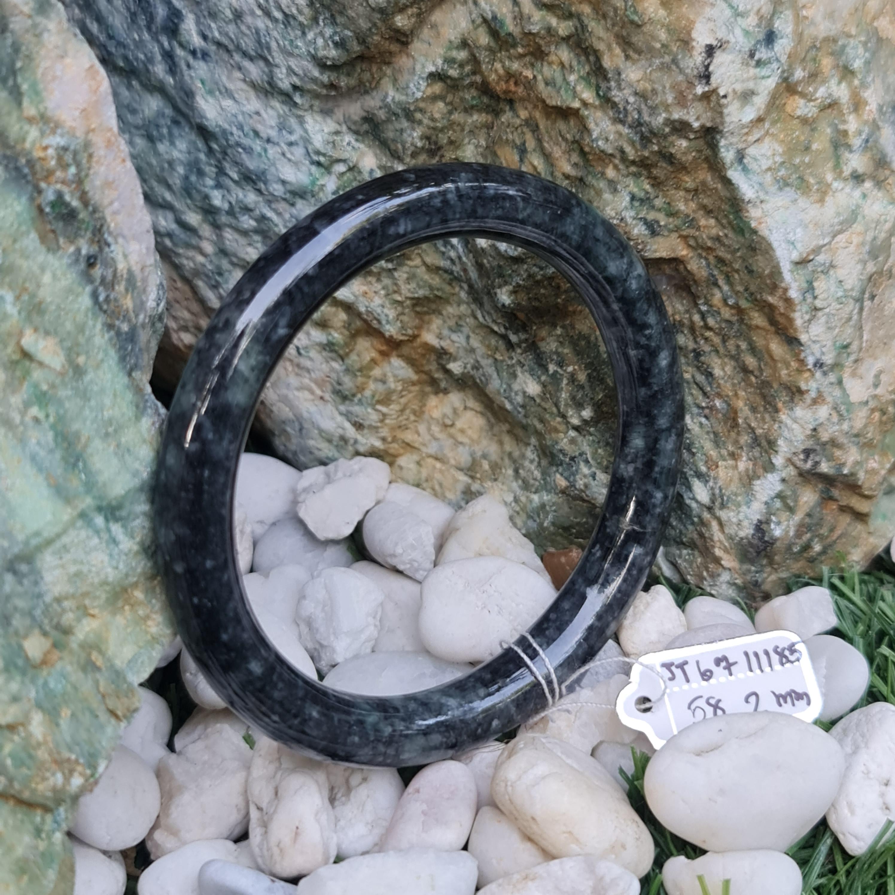 JT6711185 หยก พม่า แท้ Jade กำไลหยก 58.2 มม. (Jadeite bracelet) พม่า (Myanmar)